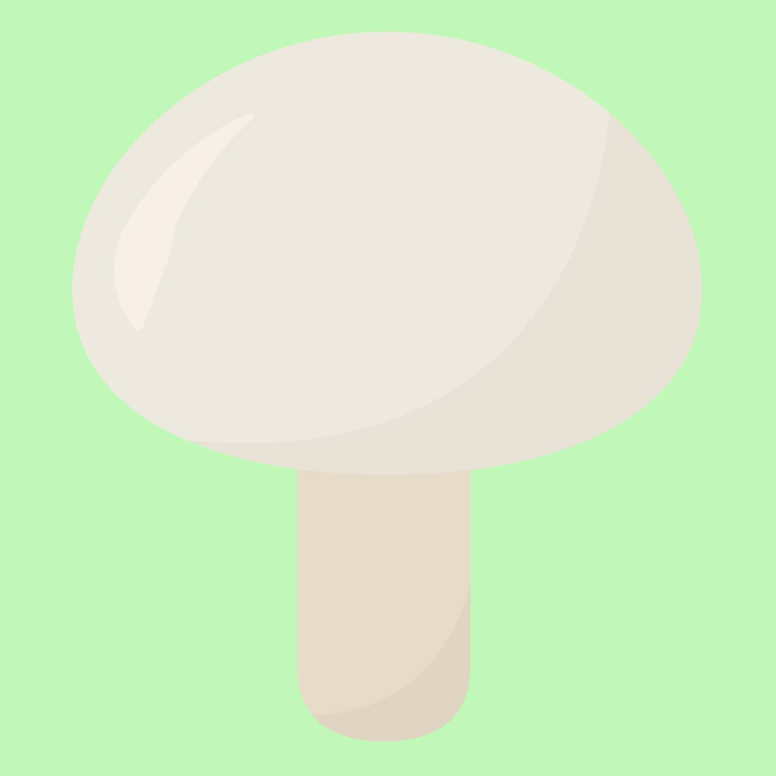 White mushroom, illustration, vector on white background.