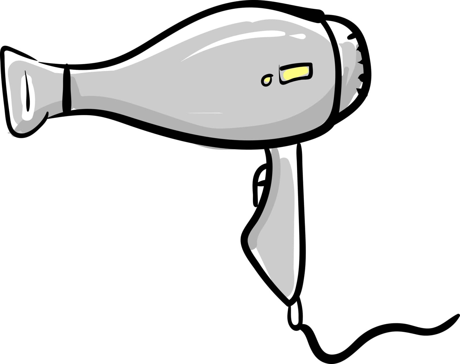 Hair dryer, illustration, vector on white background.