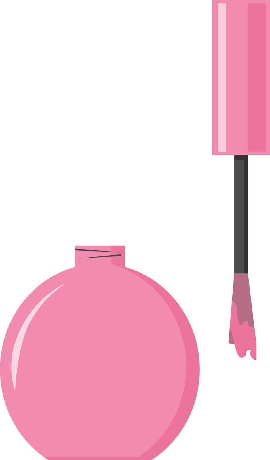 Pink manicure, illustration, vector on white background.
