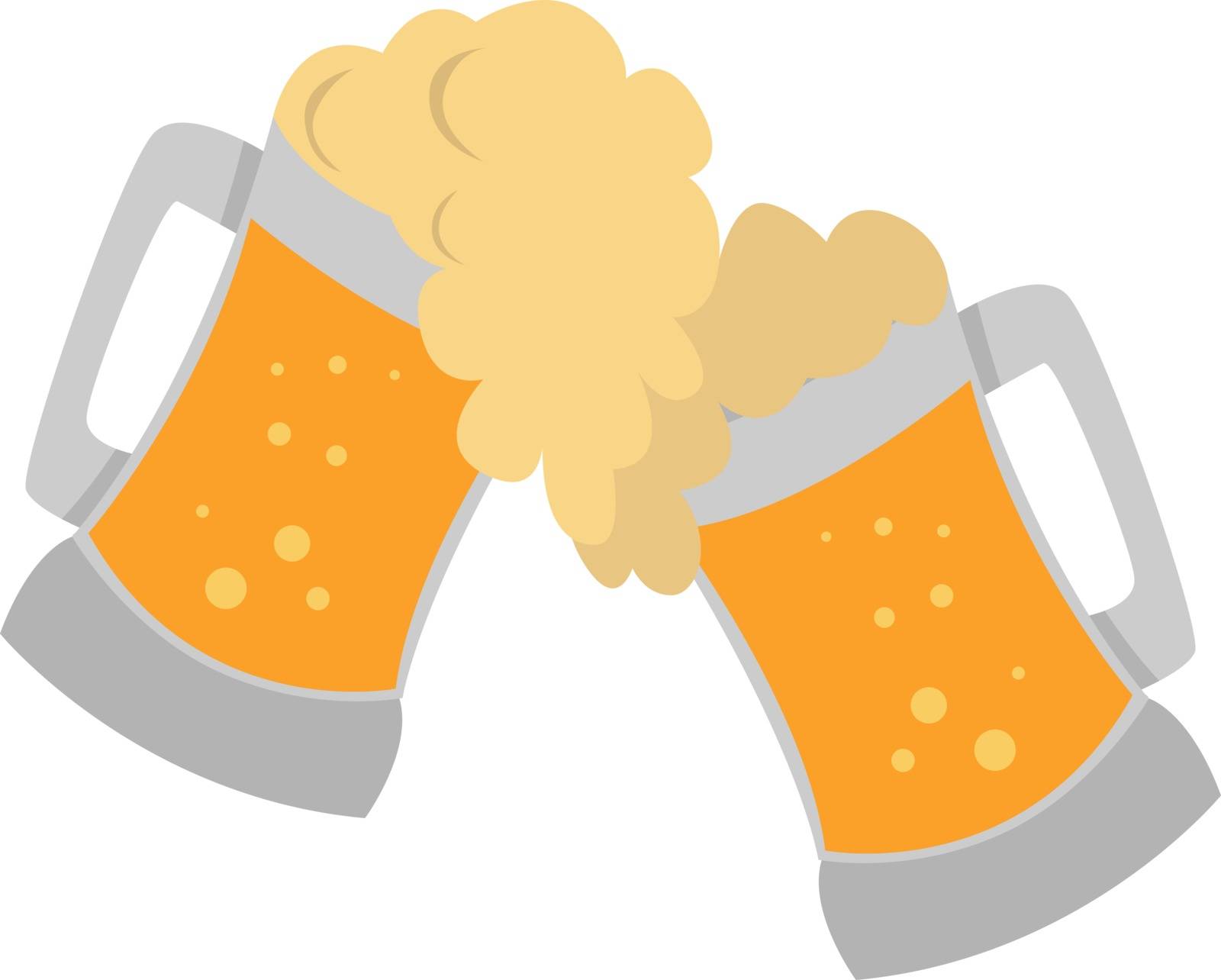 Draft beer, illustration, vector on white background.