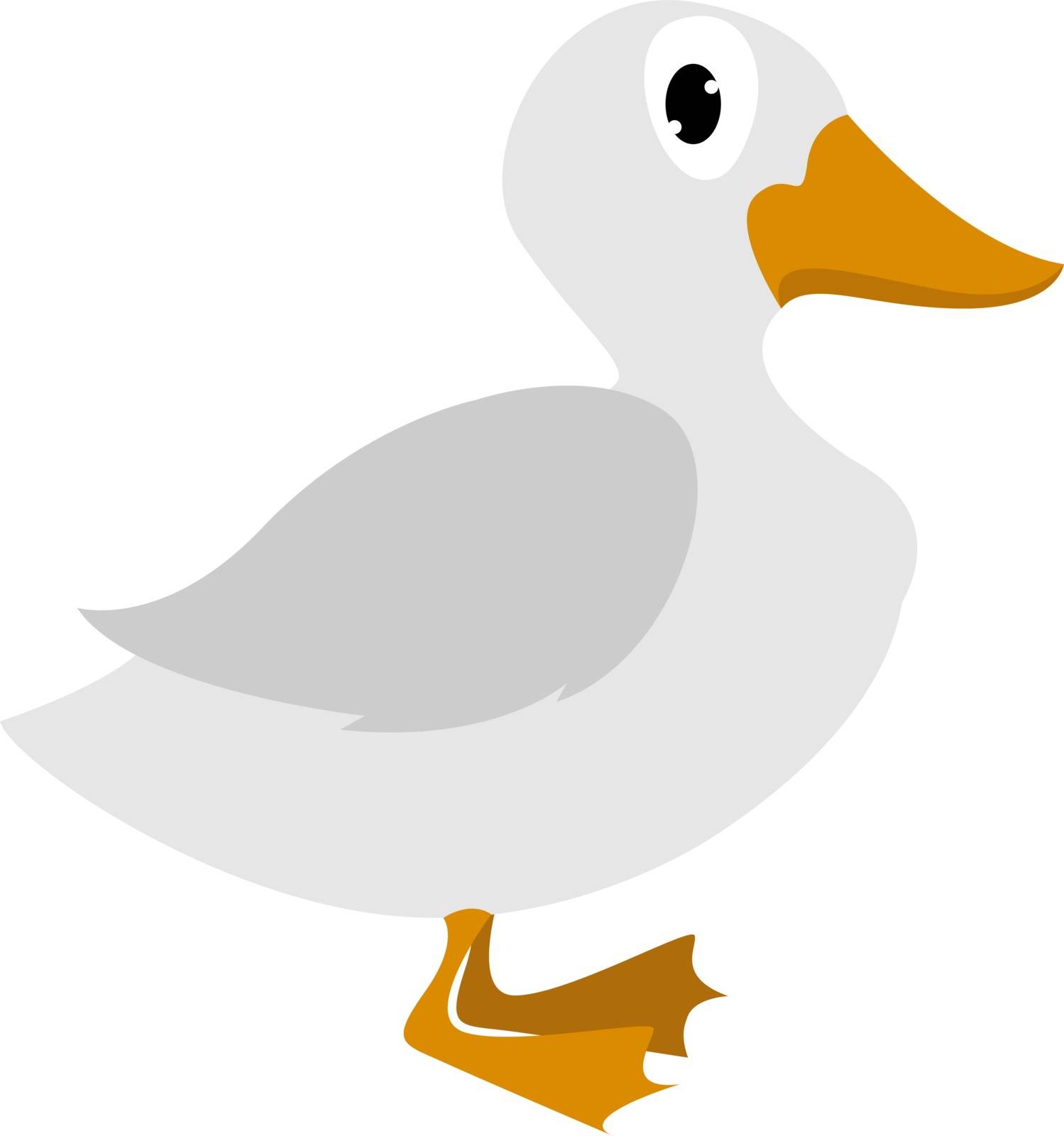 Domestic duck, illustration, vector on white background.