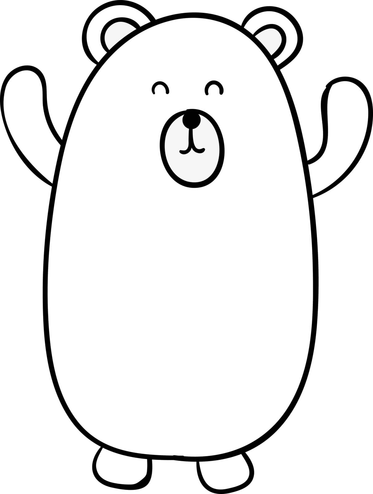 White bear, illustration, vector on white background. by Morphart