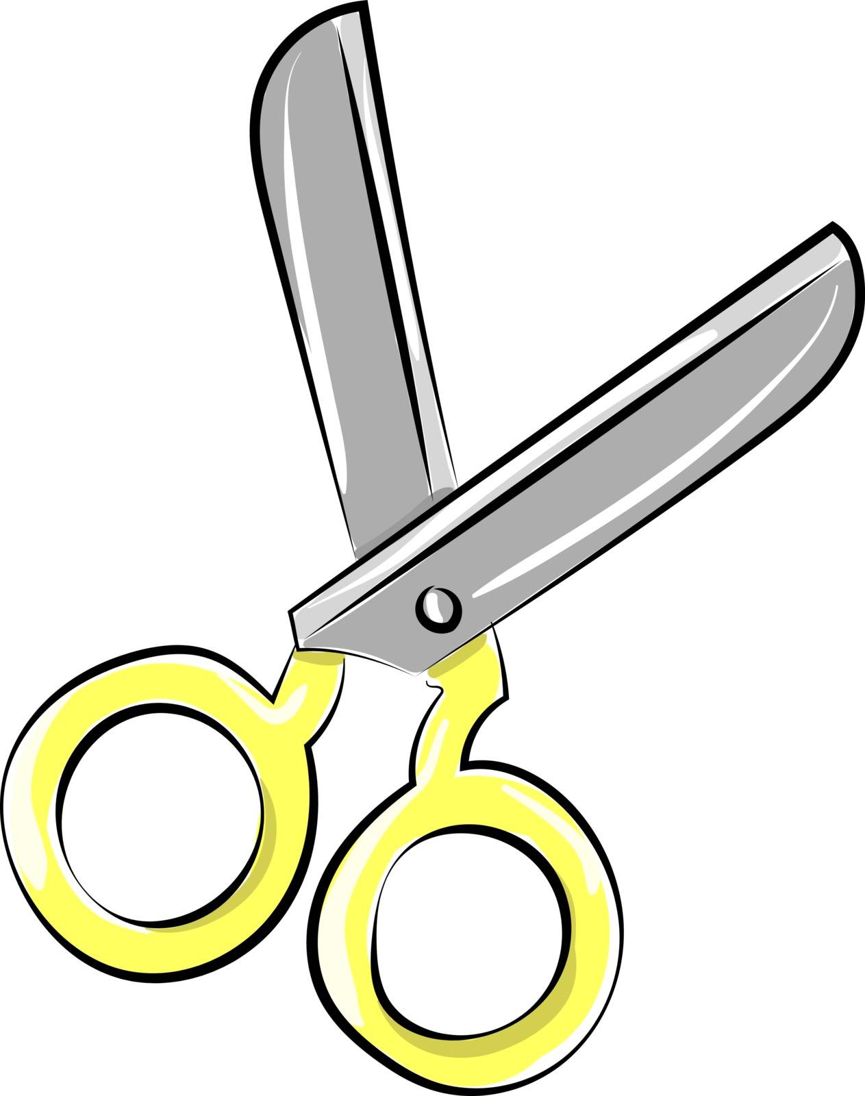 Scissors, illustration, vector on white background.