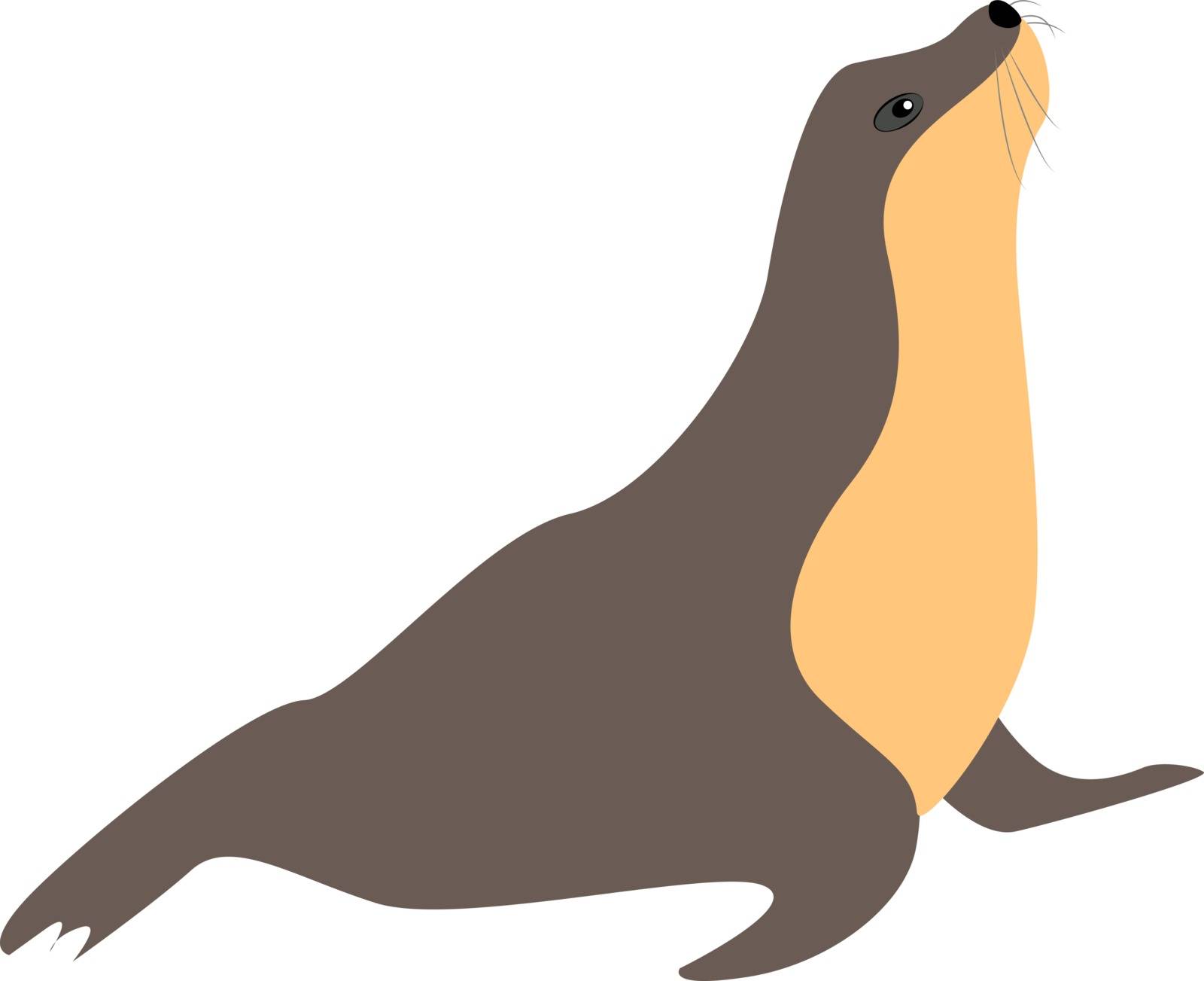 Seal, illustration, vector on white background.