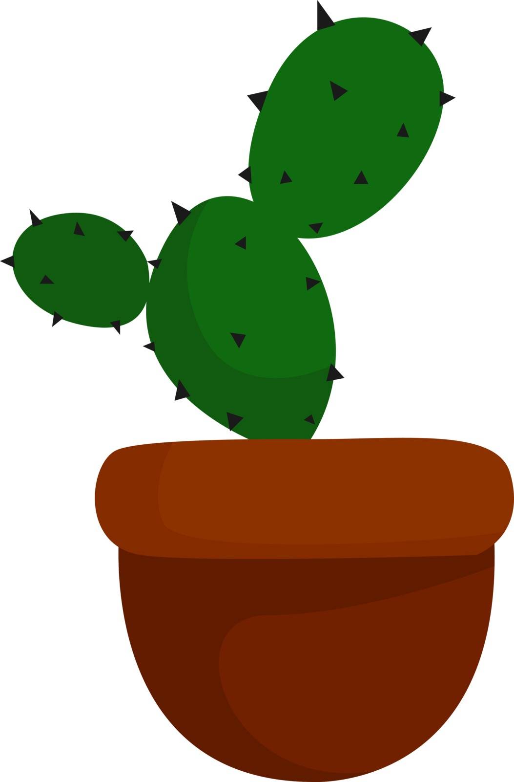 Cactus in pot, illustration, vector on white background. by Morphart