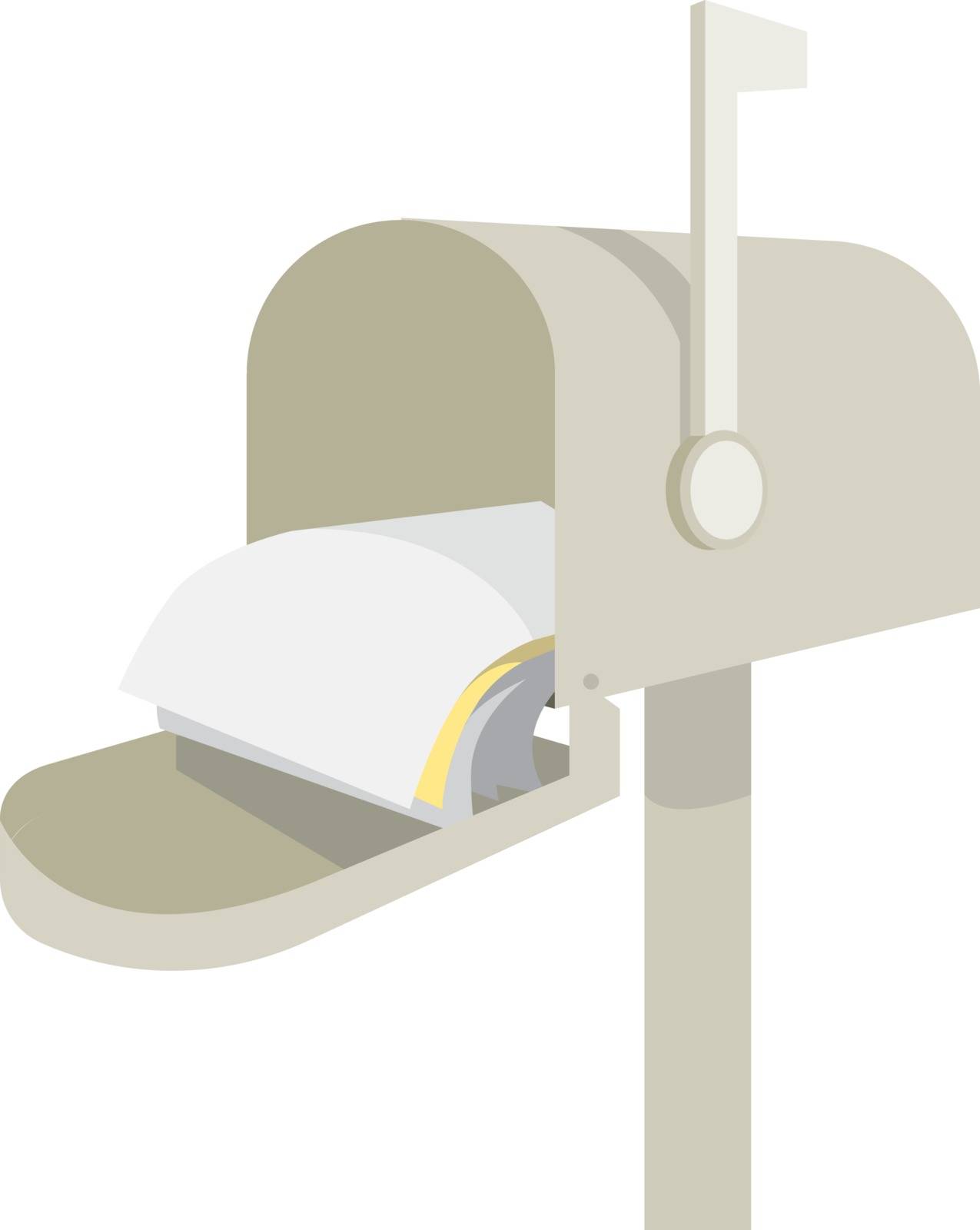 Mail box, illustration, vector on white background.