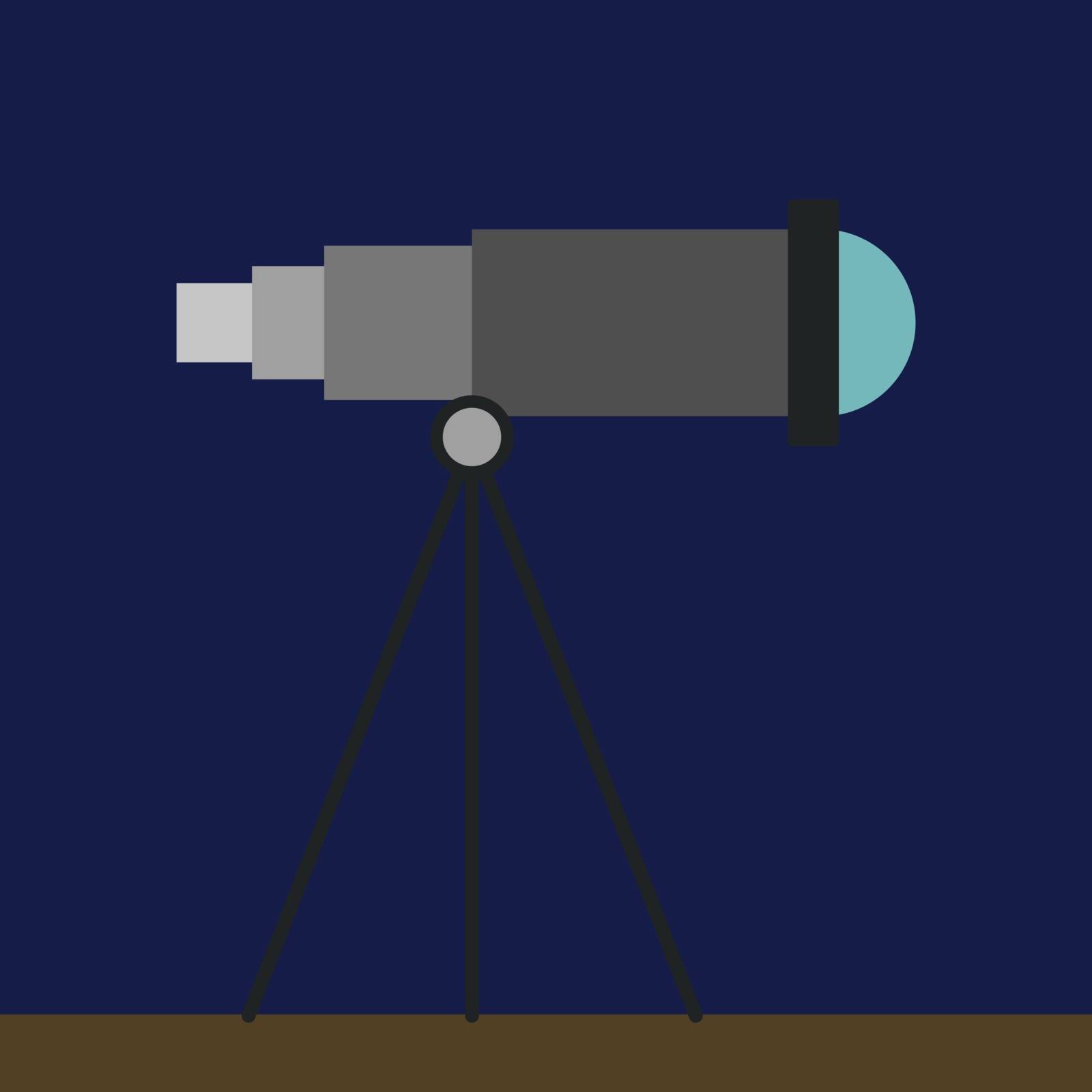 Telescope, illustration, vector on white background.