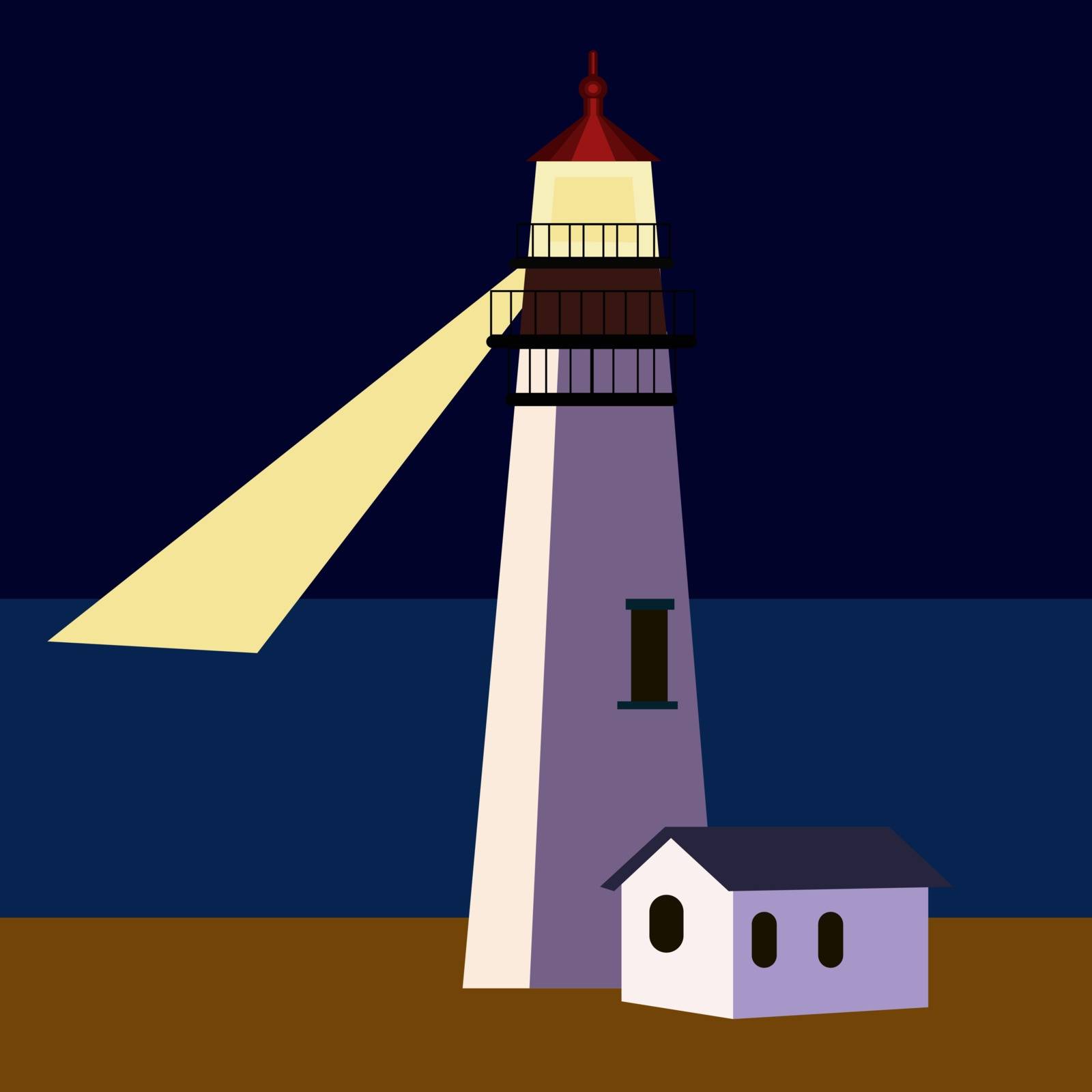 Lighthouse, illustration, vector on white background. by Morphart
