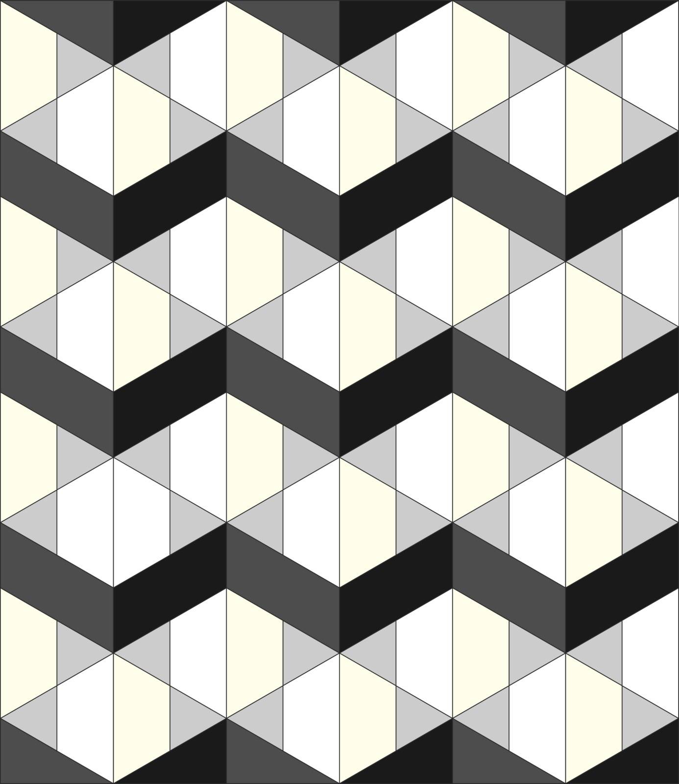 Abstract black and white grey geometric background with outline. Seamless geometric pattern design.