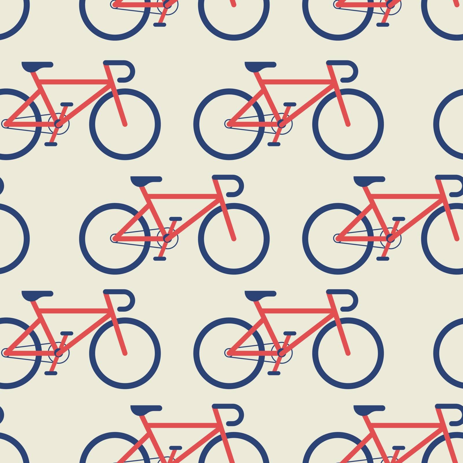 Road bicycle seamless background in vintage color theme for wrapping paper