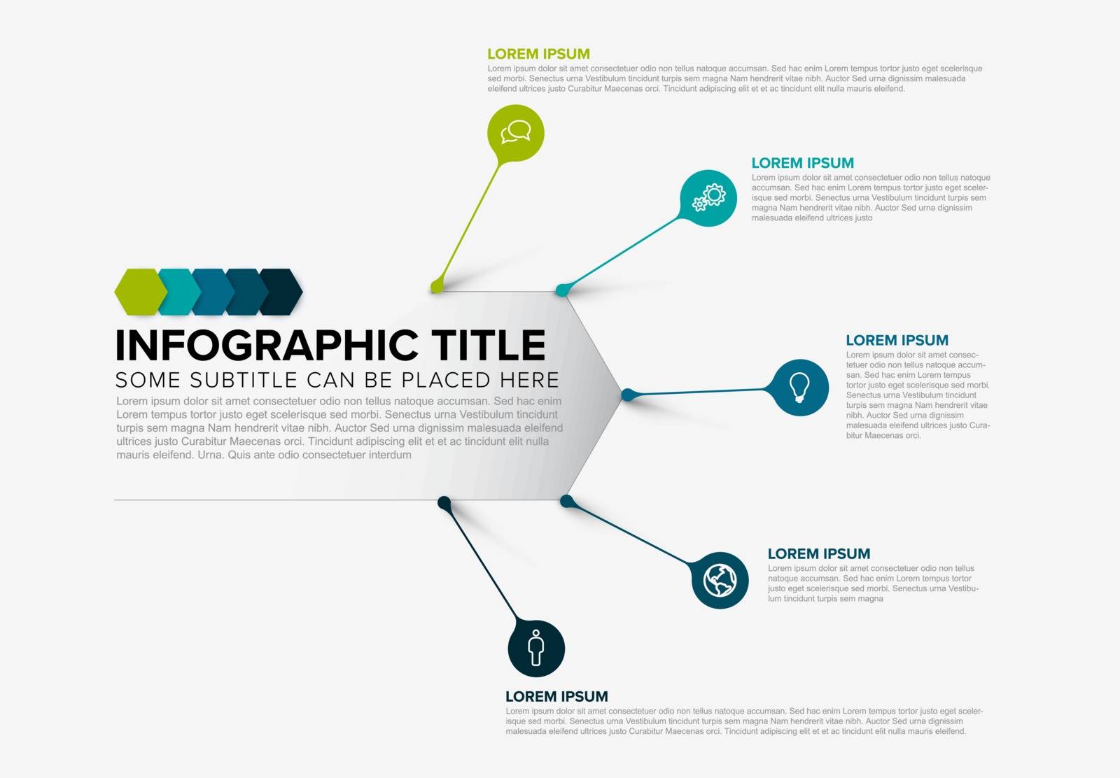 Vector multipurpose Infographic template made from teal droplet pins