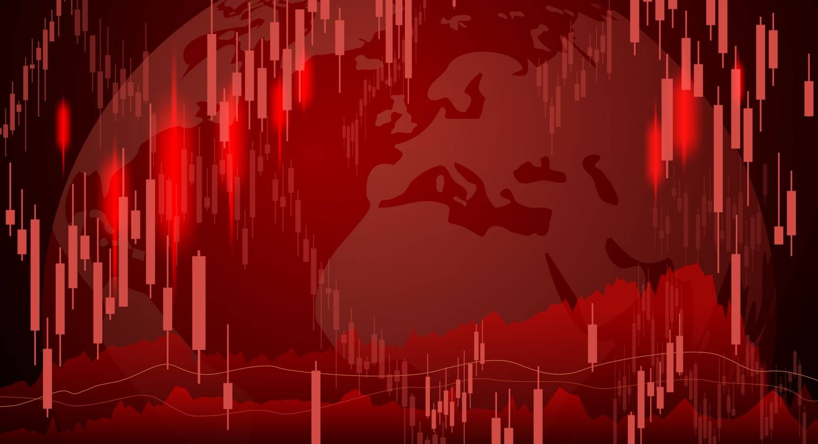Stock market background design of economic crisis vector illustr by Myimagine