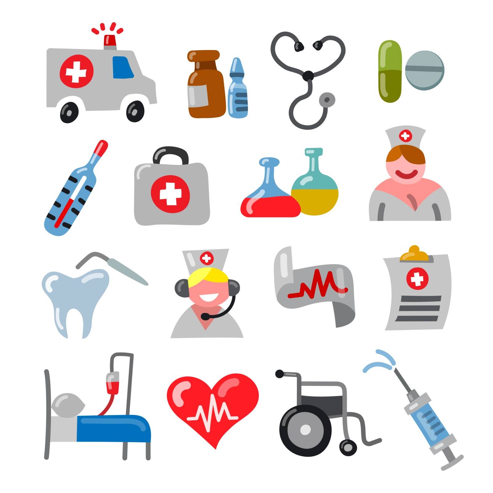 medicine icons by olegtoka