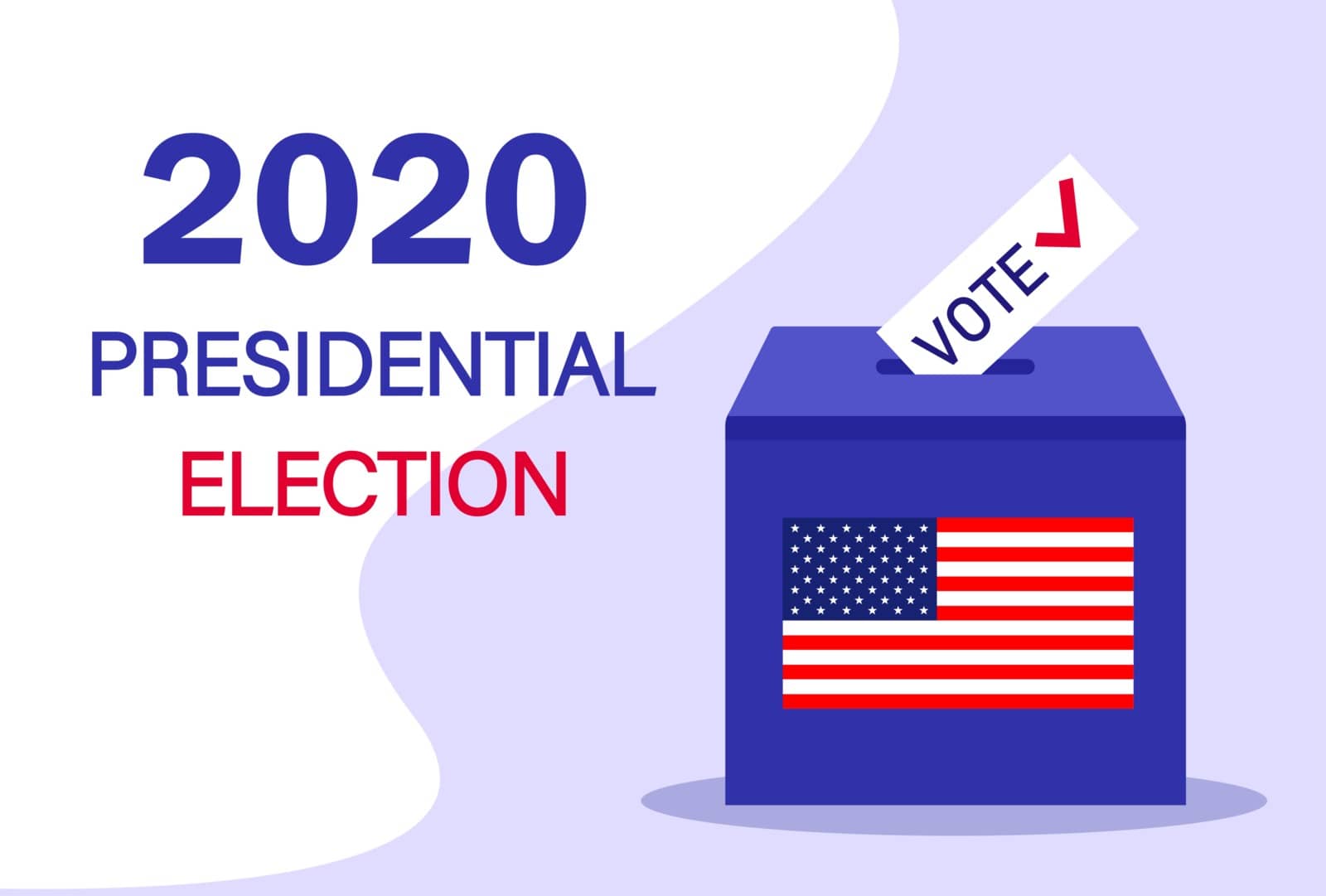 2020 vote presidential election vector template. Presidential Election 2020 in United States
