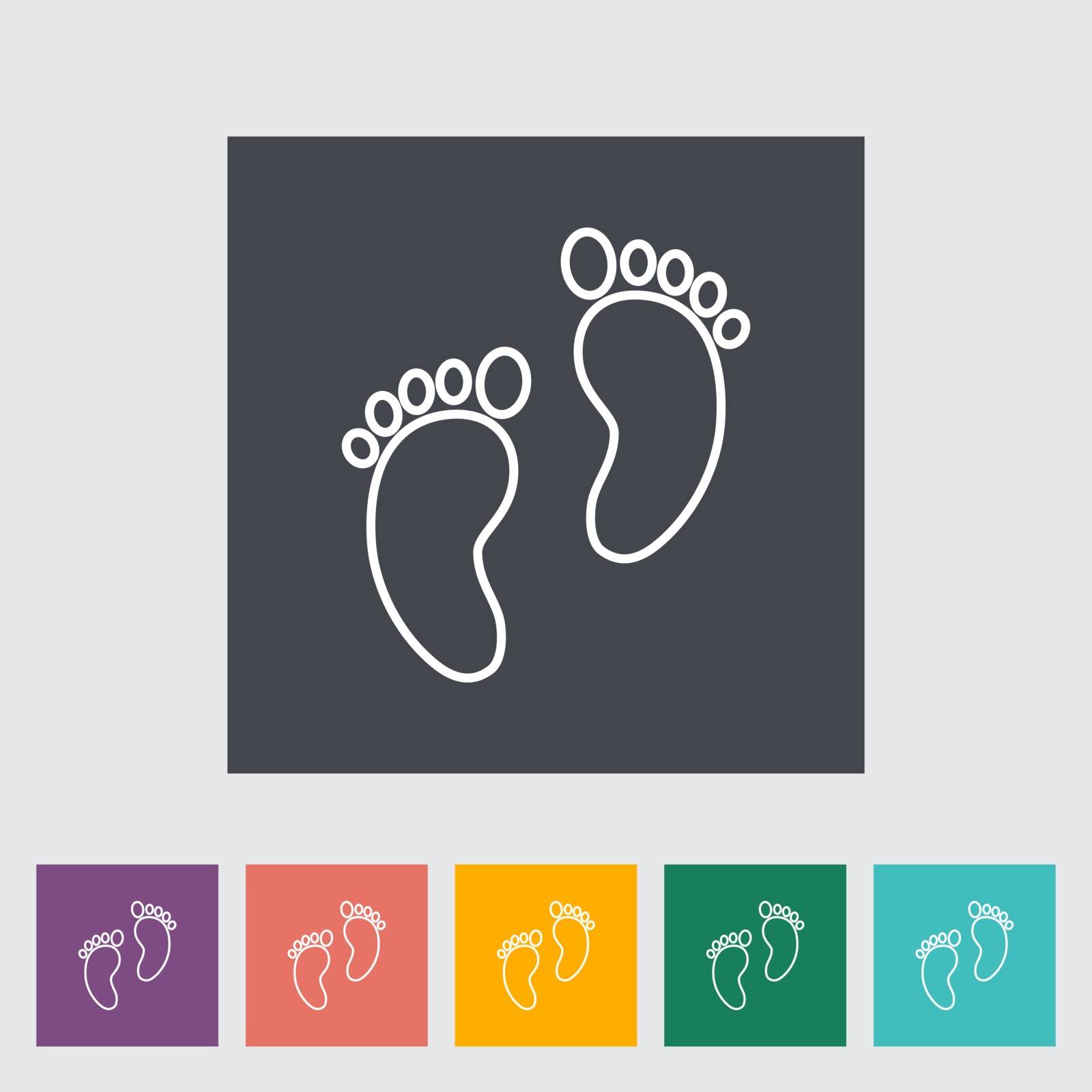 Foot thin line flat vector related icon set for web and mobile applications. It can be used as - pictogram, icon, infographic element. Vector Illustration. 
