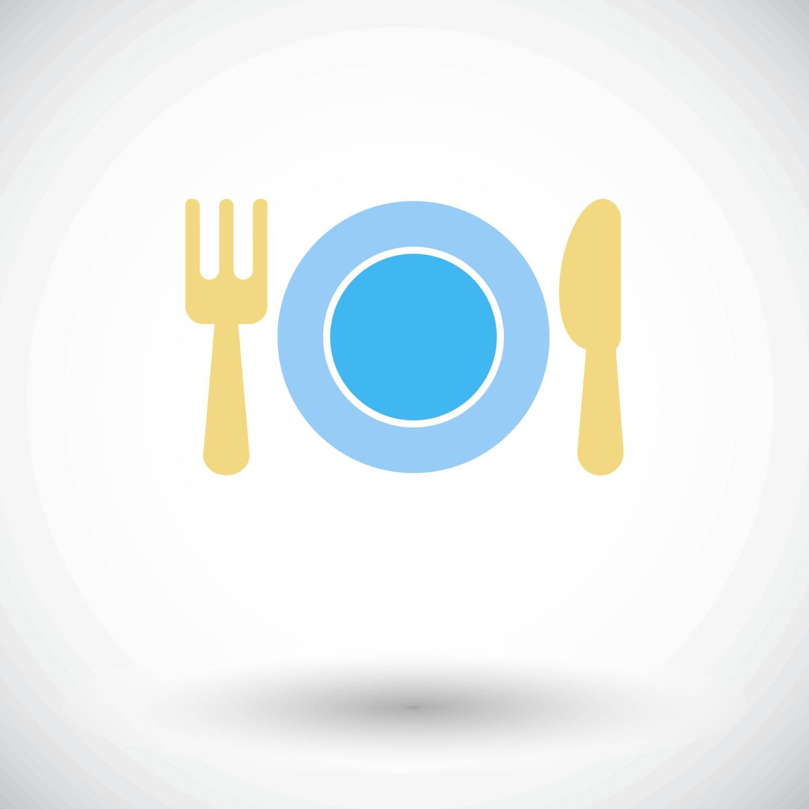 Restaurant. Single flat icon on white background. Vector illustration.