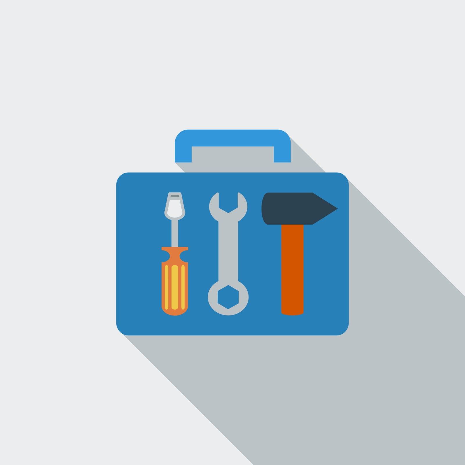 Tool box icon. Flat vector related icon with long shadow for web and mobile applications. It can be used as - logo, pictogram, icon, infographic element. Vector Illustration.