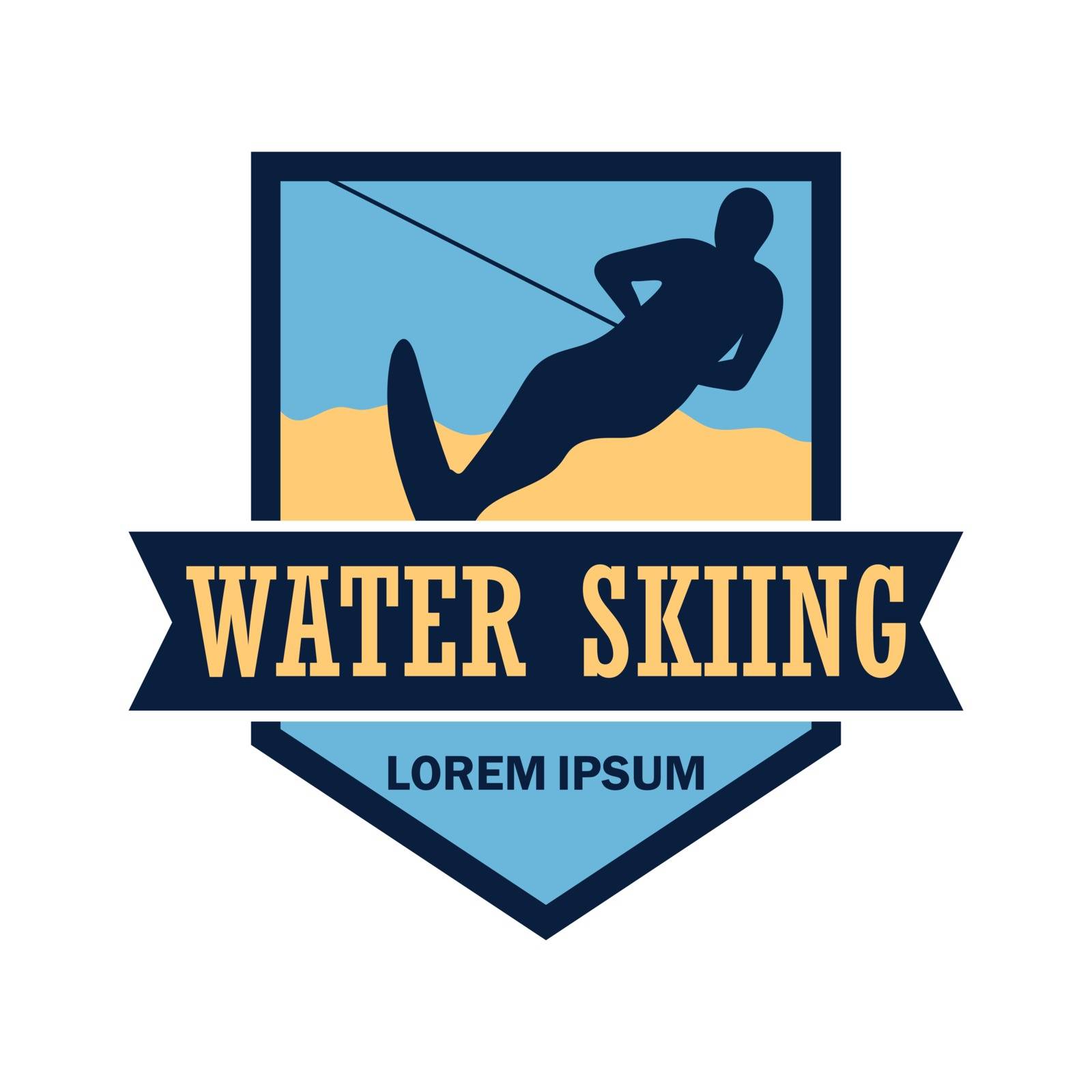 water skiing logo with text space for your slogan / tag line, vector illustration by SevenCircles