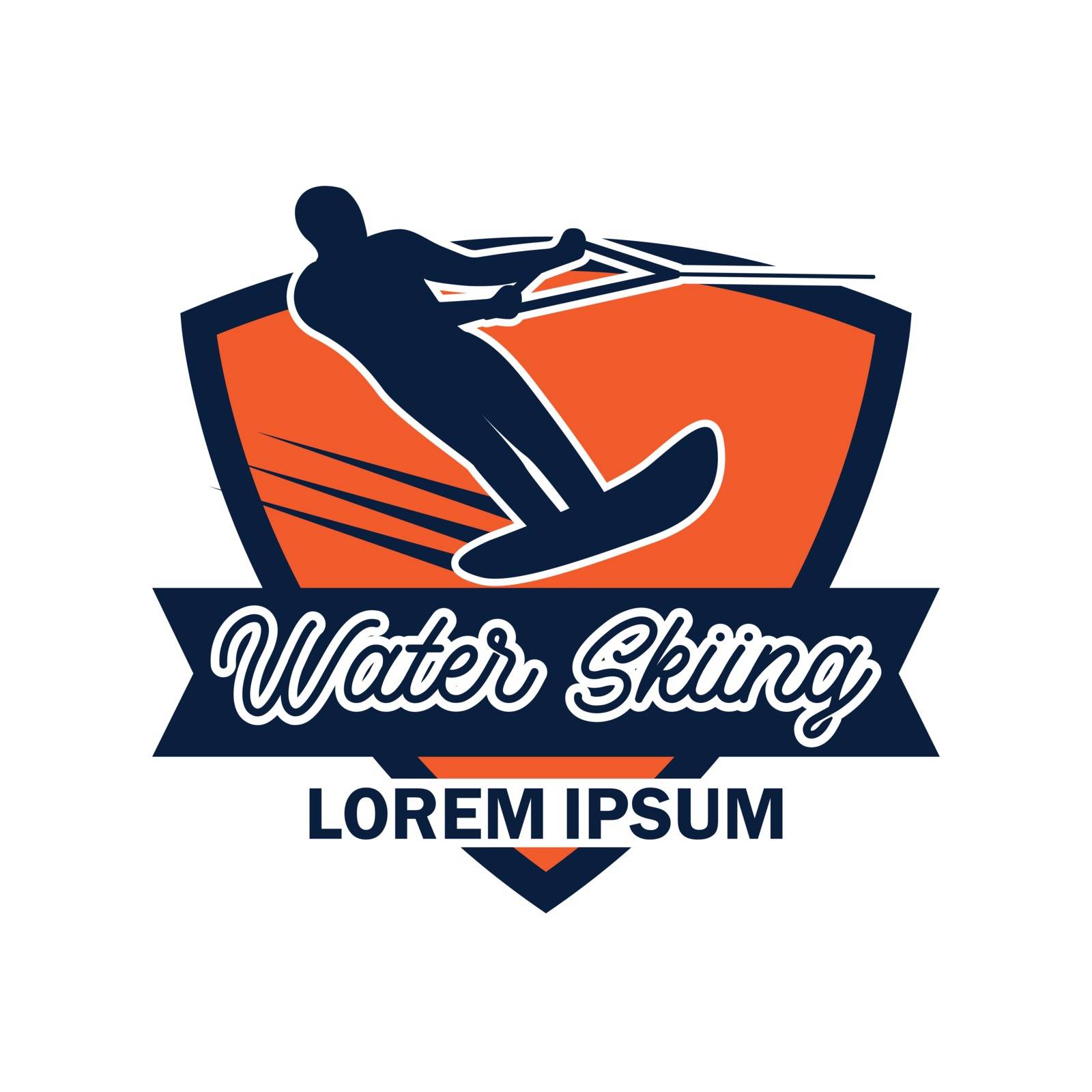 water skiing logo with text space for your slogan / tag line, vector illustration