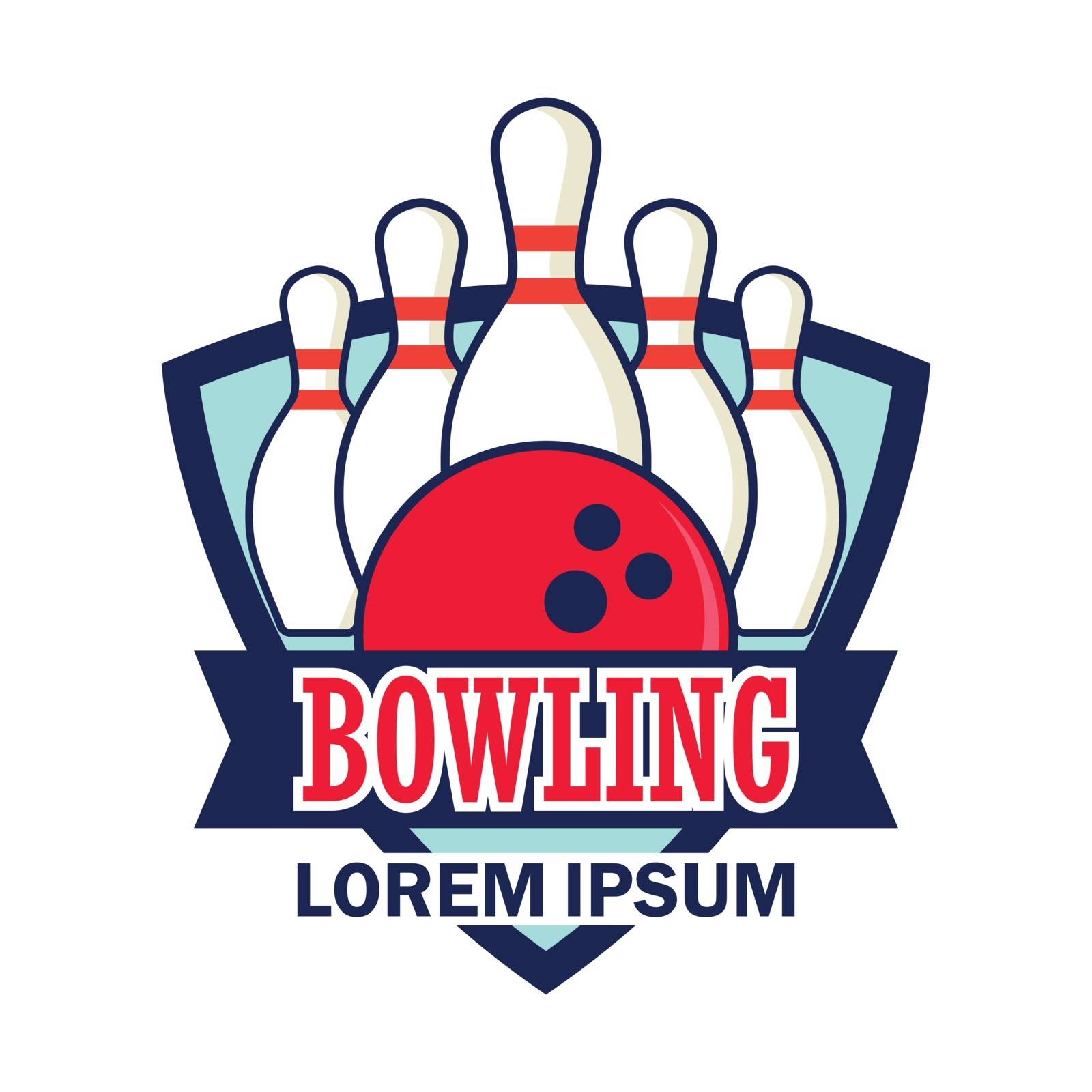 bowling icon with text space for your slogan / tag line, vector illustration