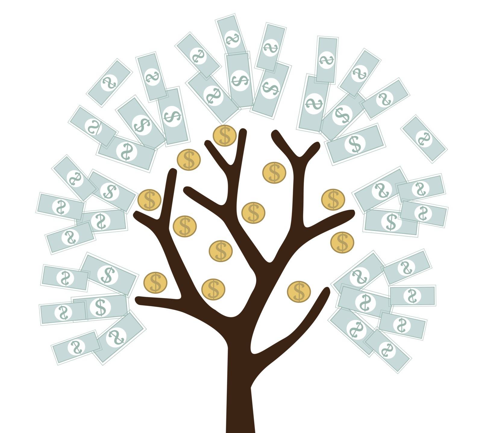money tree , money grown up vector by h-santima