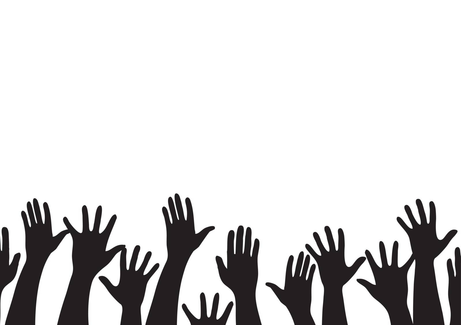 all hands up and background art vector by h-santima