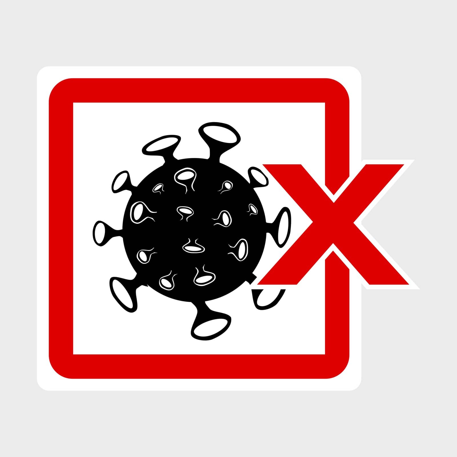Simple Cutting Sticker, Vector Warning, Prohibited Sign, Virus, including Covid-19 by om_yos