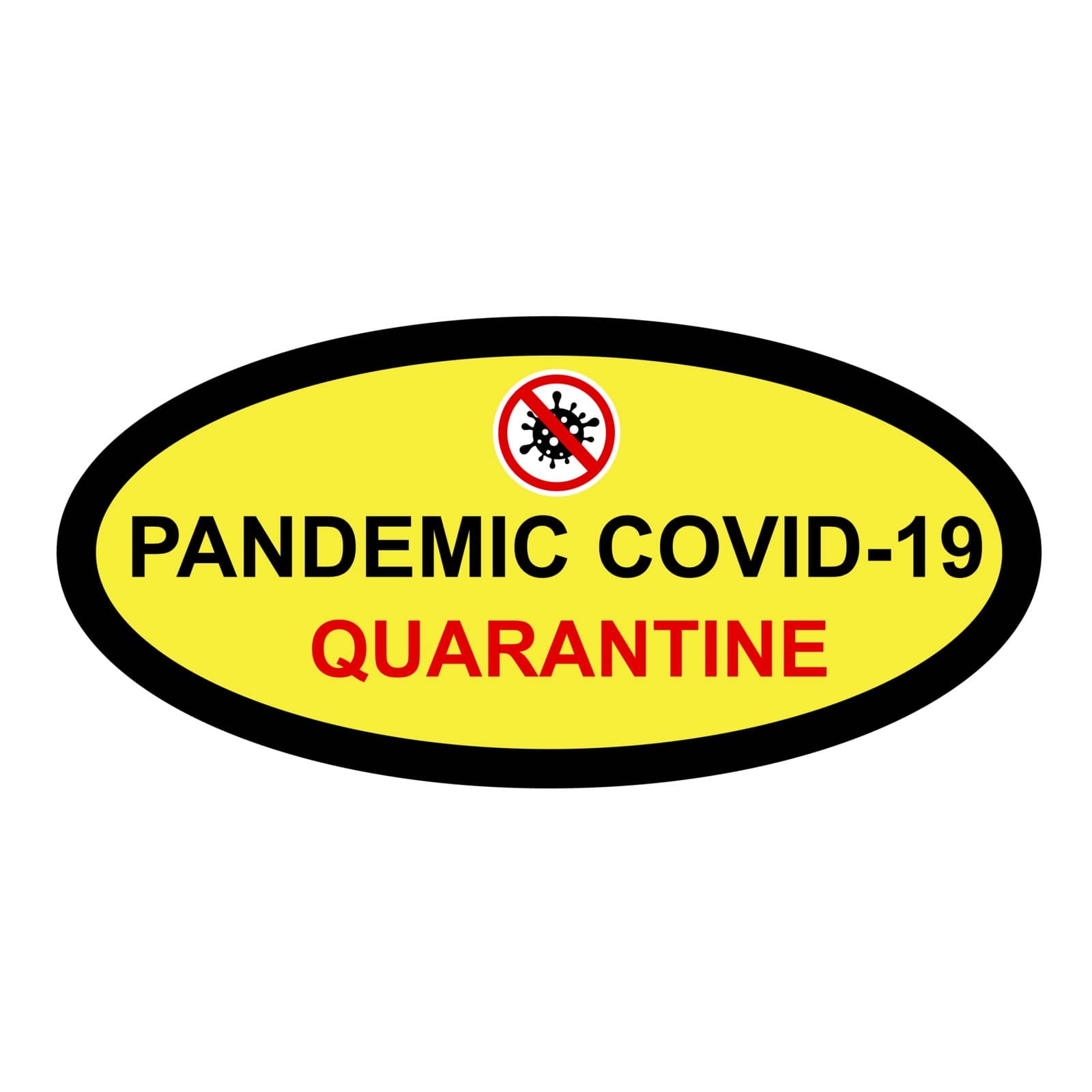Simple Cutting Sticker, Vector Sign Caution Warning, Quarantine Outbreak Alert from Covid-19 by om_yos