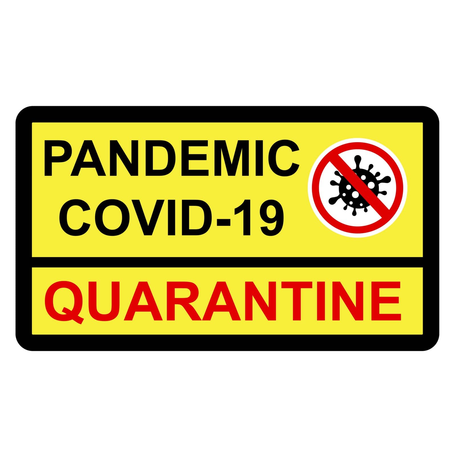 Simple Cutting Sticker, Vector Sign Caution Warning, Quarantine Outbreak Alert from Covid-19 by om_yos
