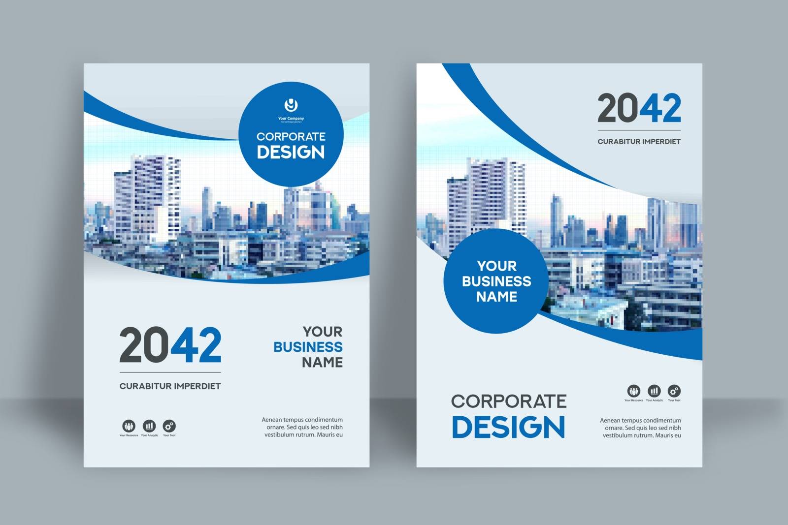 City Background Business Book Cover Design Template  by Thaiyatham