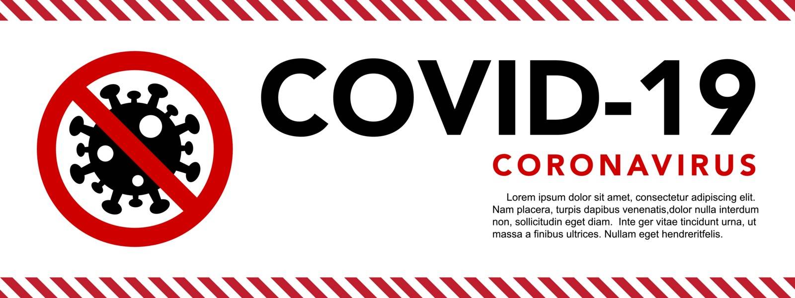 Sign caution coronavirus. Stop coronavirus banner. by kanate