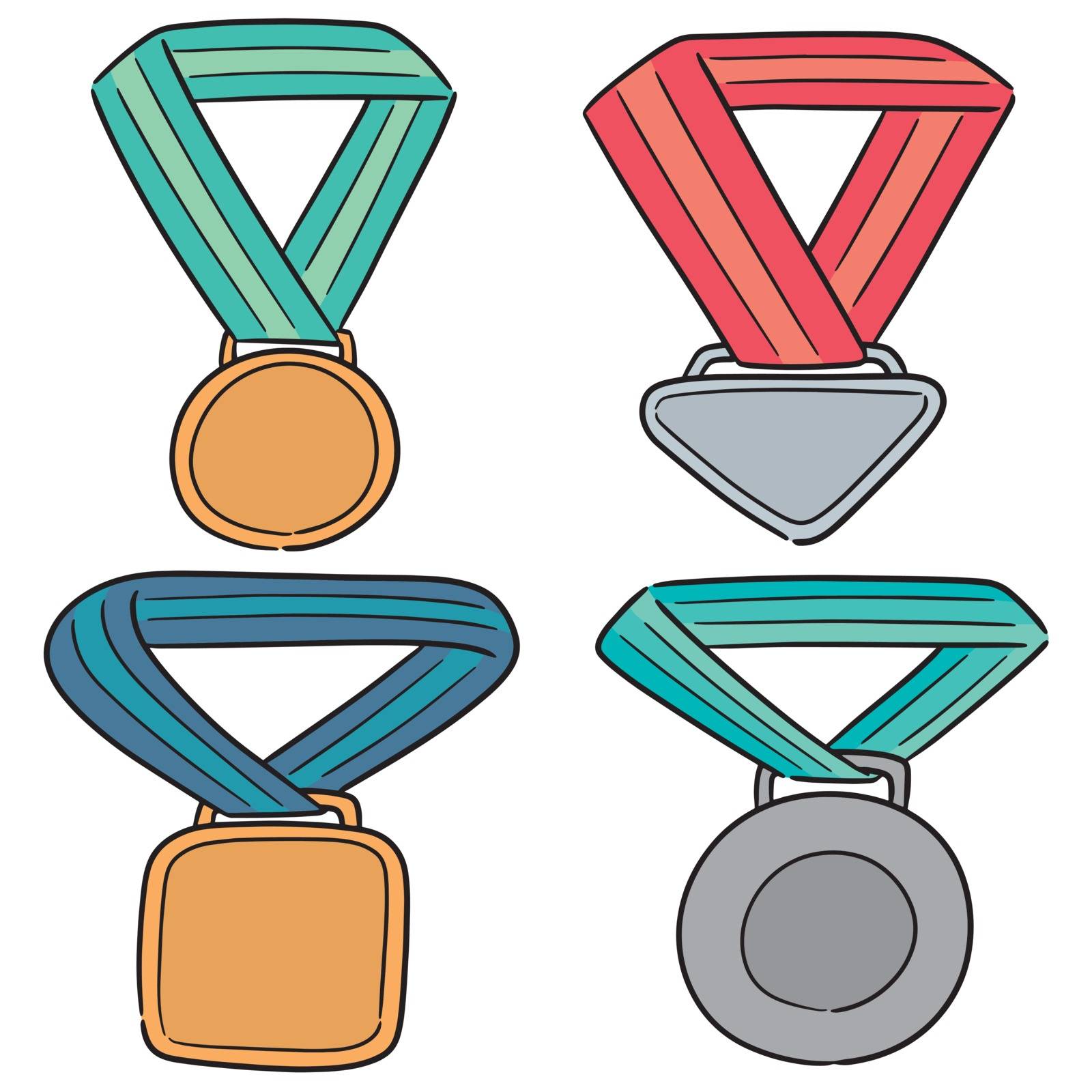 vector set of medal by olllikeballoon