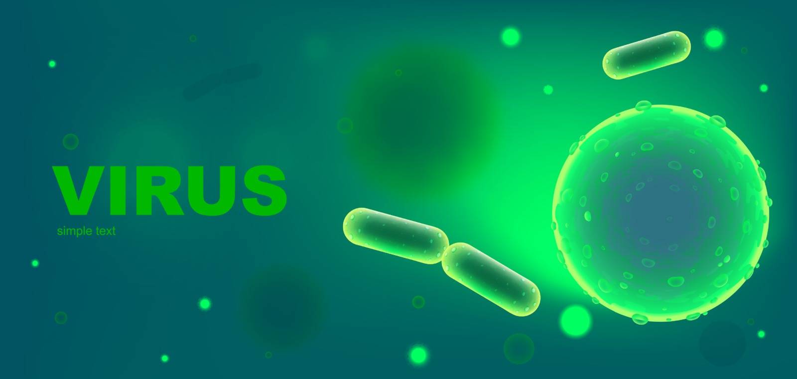 Virus realistic vector banner template by ntl