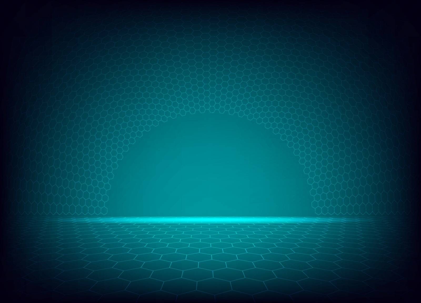 Modern hexagon background with arch hexagon curve on gradients background.