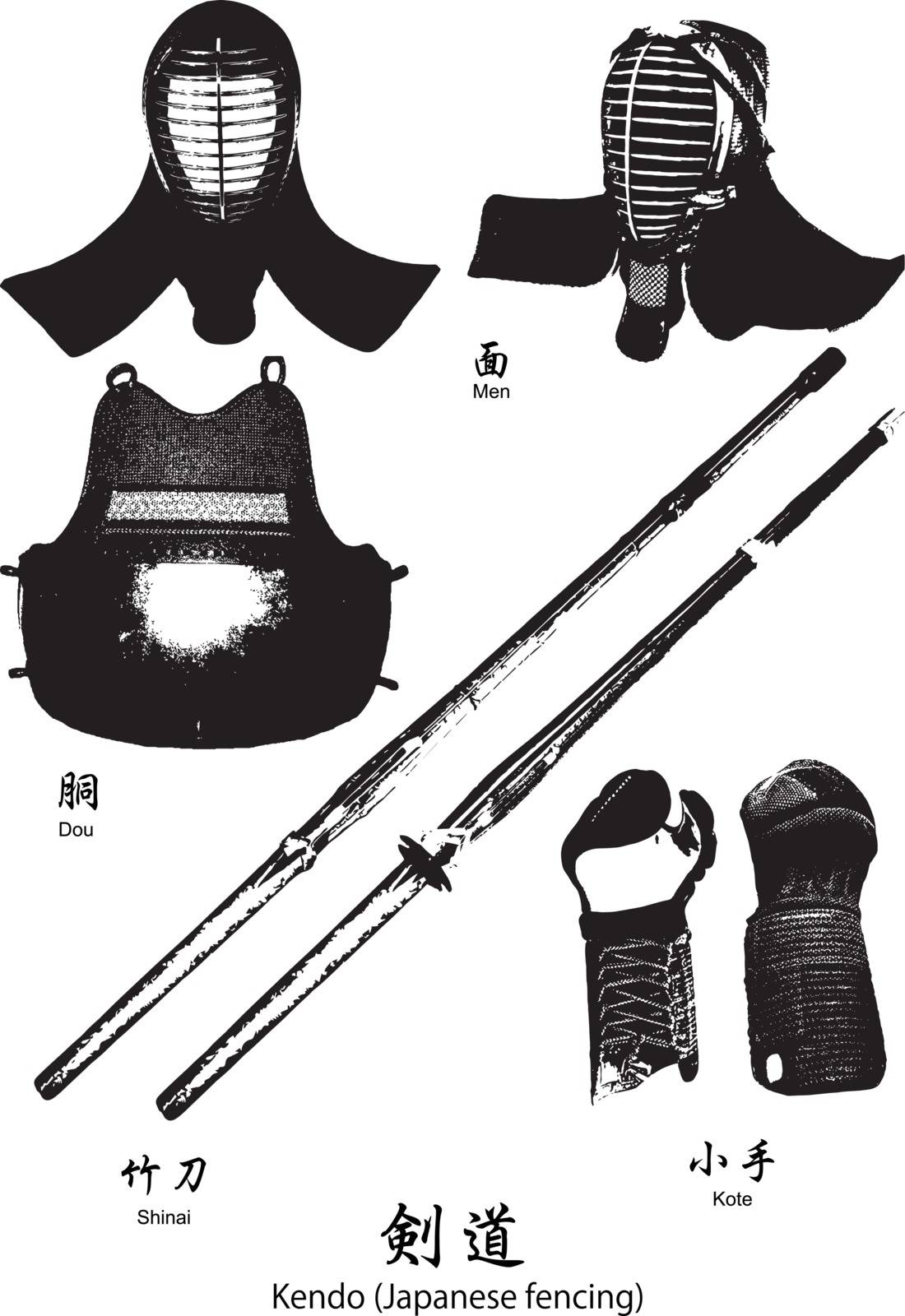 Kendo (Japanese fencing) illustration collection
