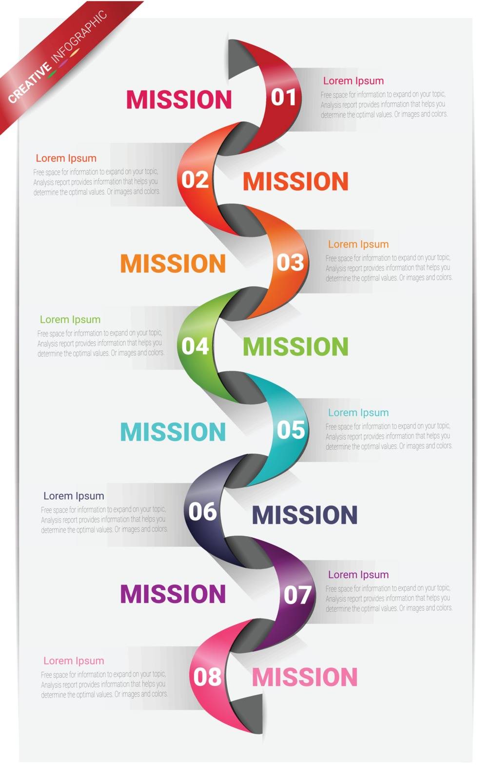 Infographic design template with numbers 8 option for Presentation infographic by Auchara