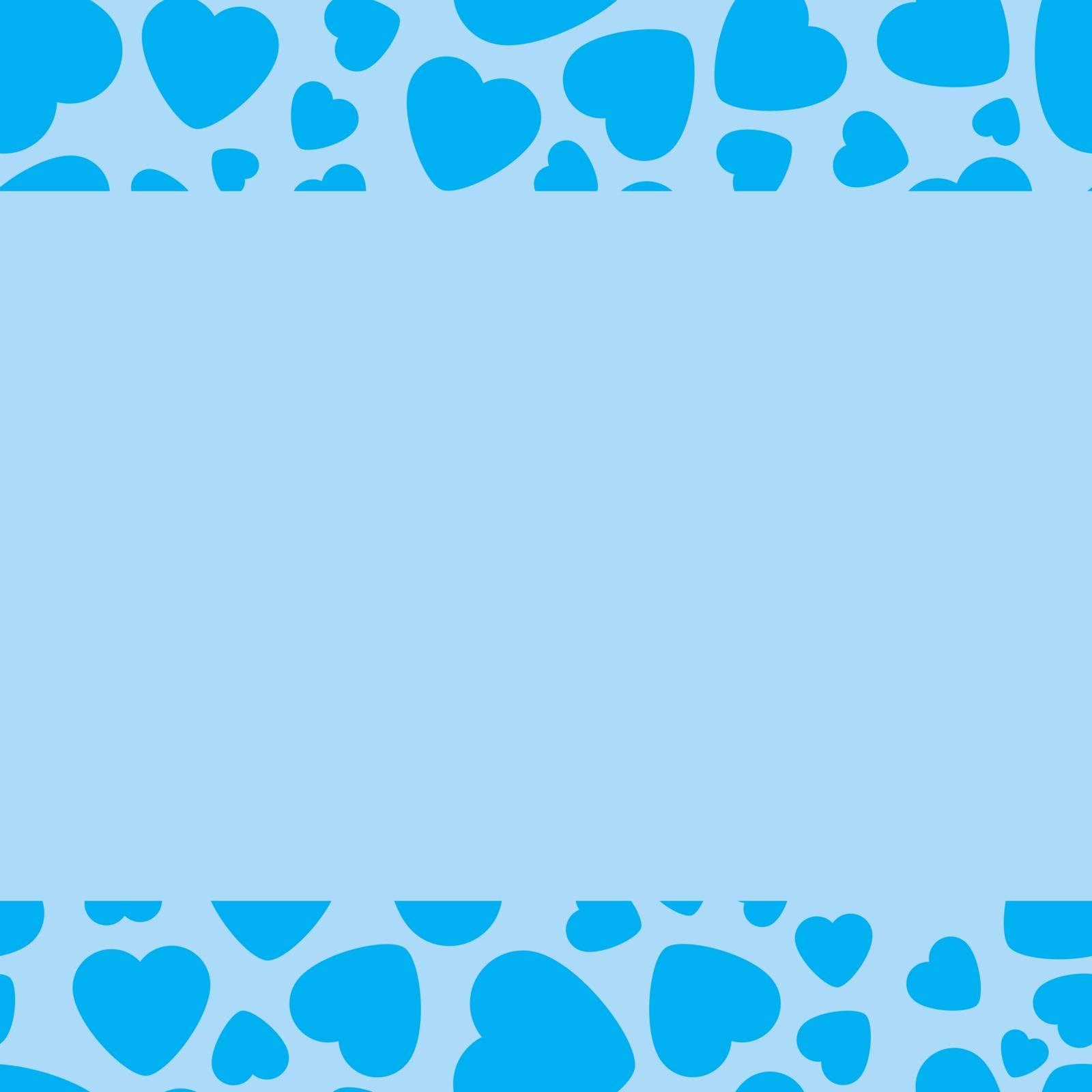 Frame With Blue Heart On Blue Background. Graphic Design In The Concept of Love. Love Symbol And Emblem for Valentines Day, Wedding, Birthday and Holiday. Vector Card and Template with Copy Space.