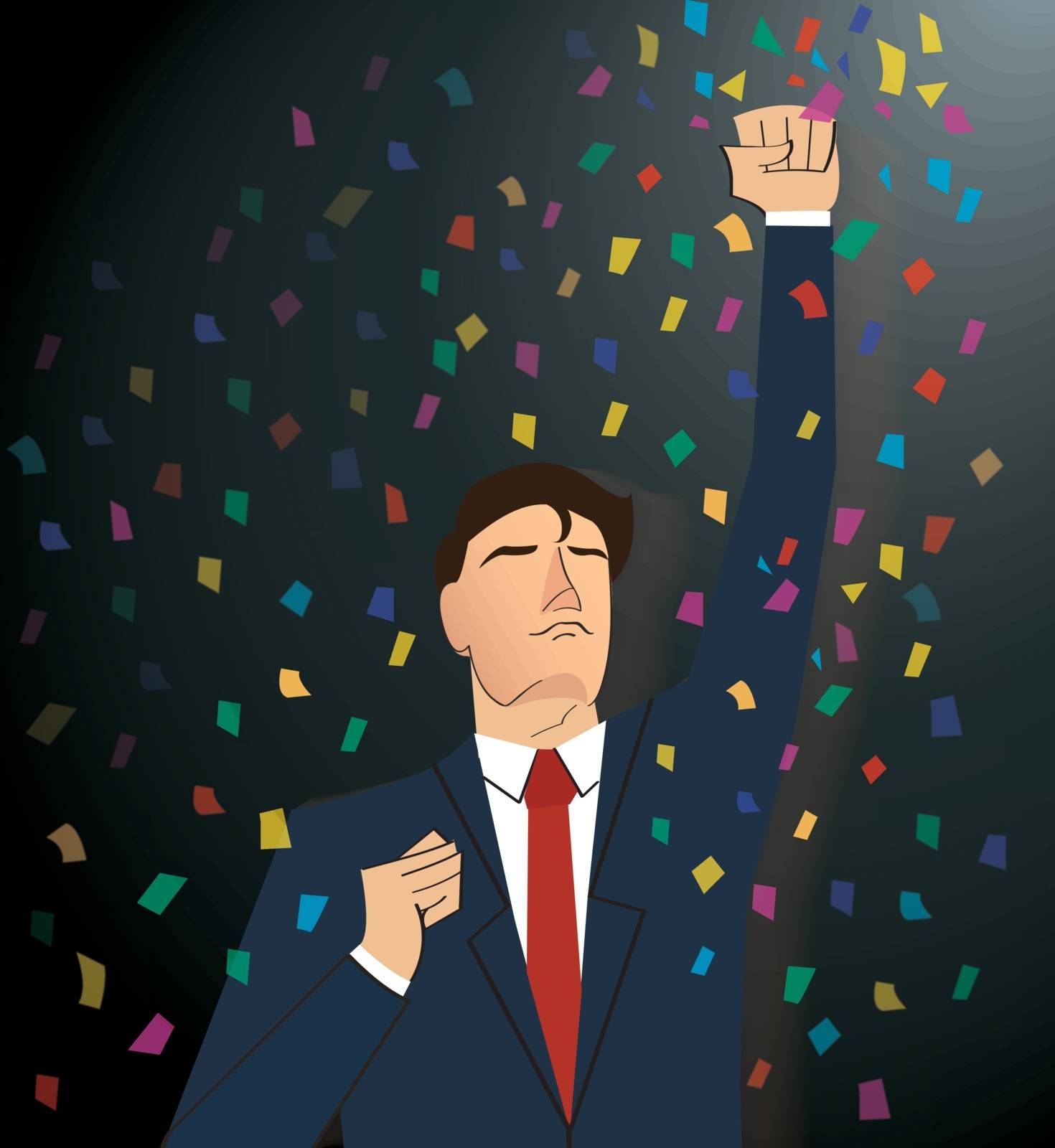 businessman celebrating a successful achievement background