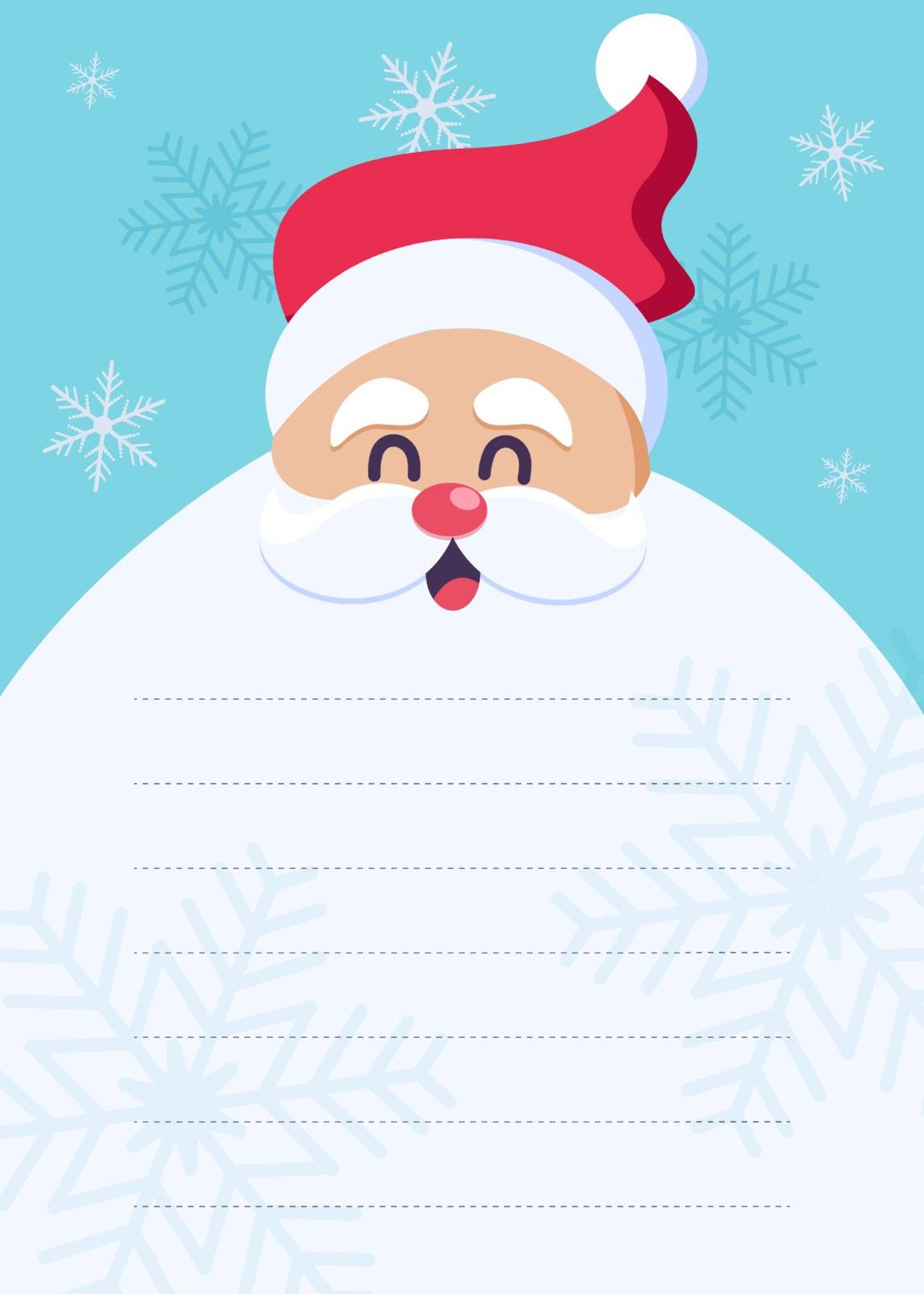 A letter to Santa Claus. Merry Christmas postcard.
