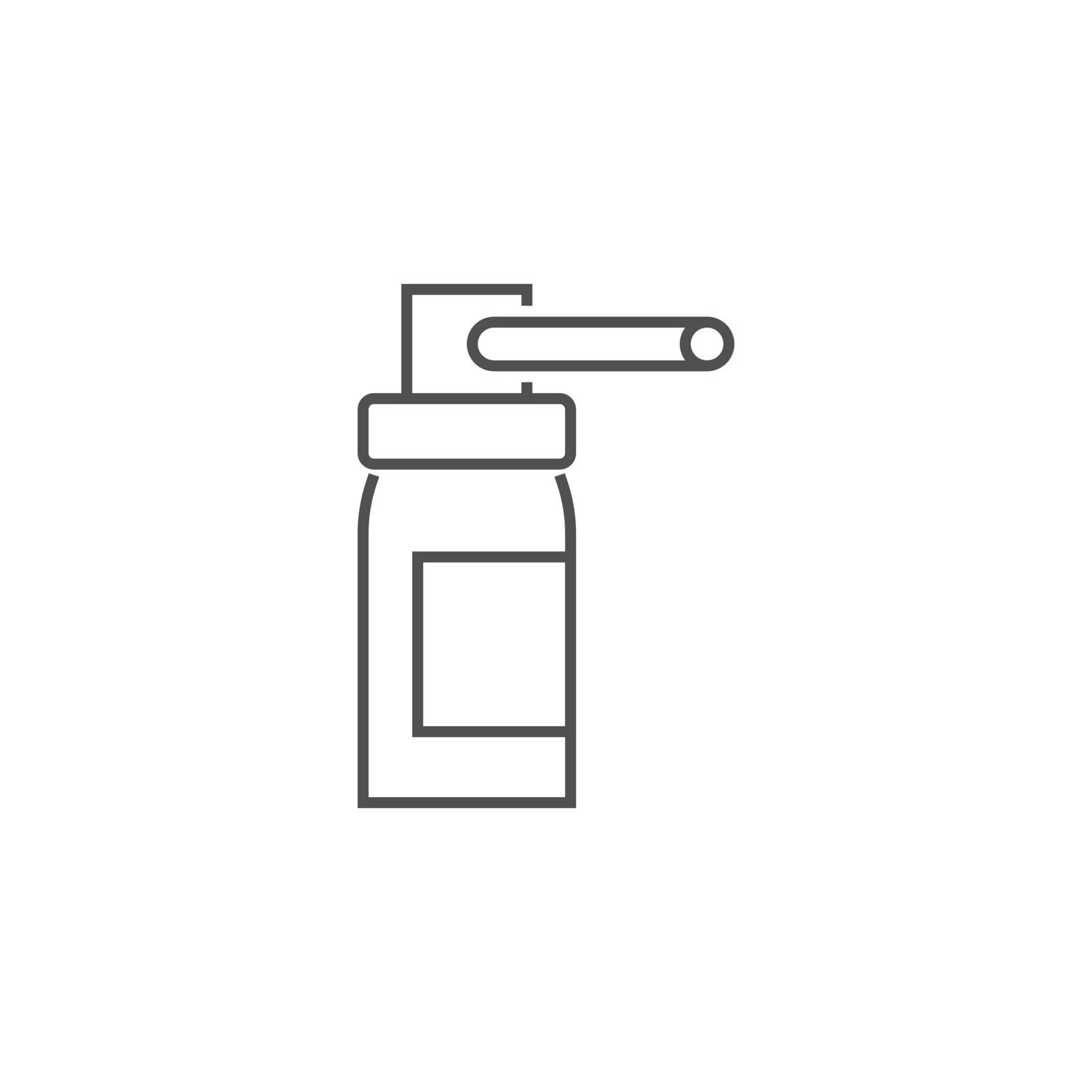 Bottle of Spray Related Vector Line Icon. Drugs. Isolated on White Background. Editable Stroke.