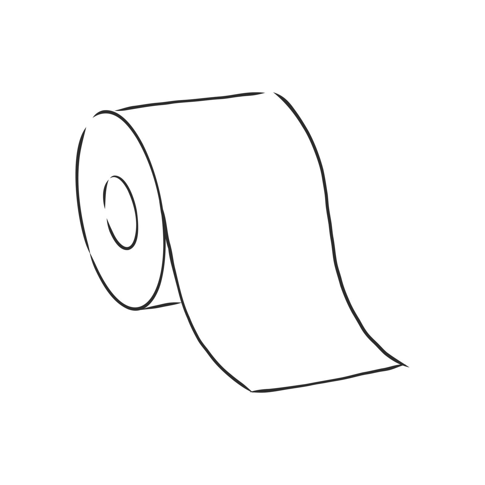 Toilet Paper Roll. toilet paper vector sketch illustration by ekaterina