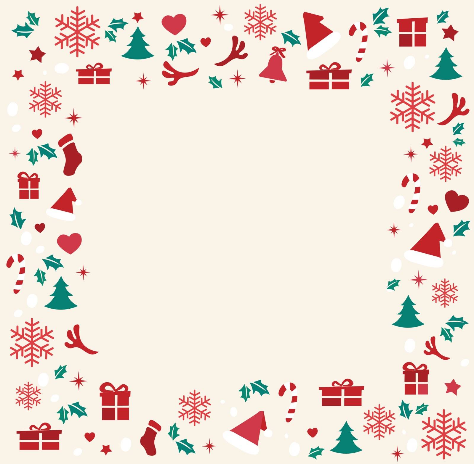 Christmas elements with space  pattern background vector illustration by h-santima