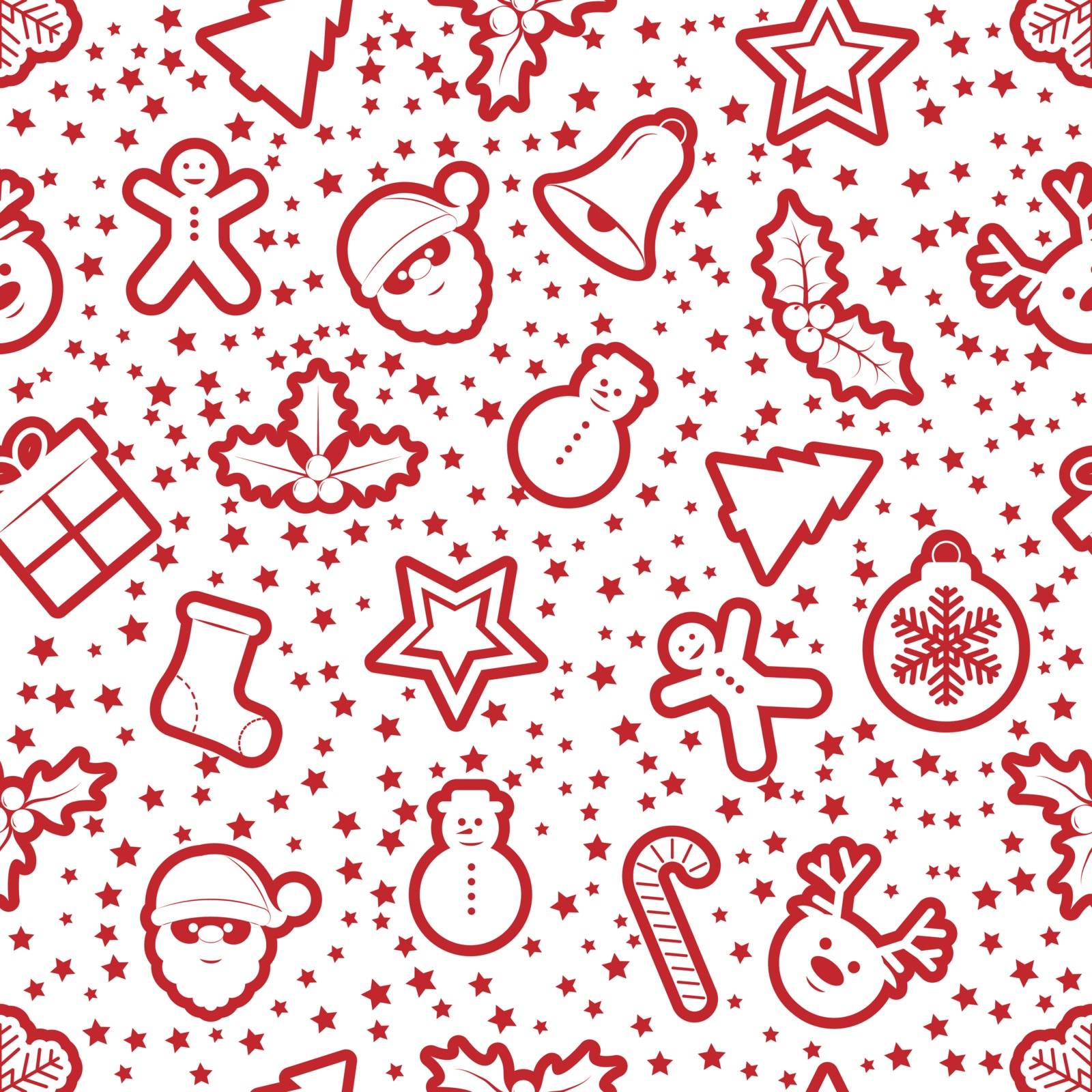 Festive new year seamless background with Christmas decorations. Suitable for textile, packaging, paper printing, simple backgrounds and texture.