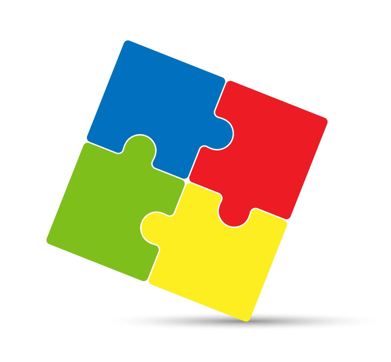 Puzzle icon. Solid colored filled outline.  by Grommik