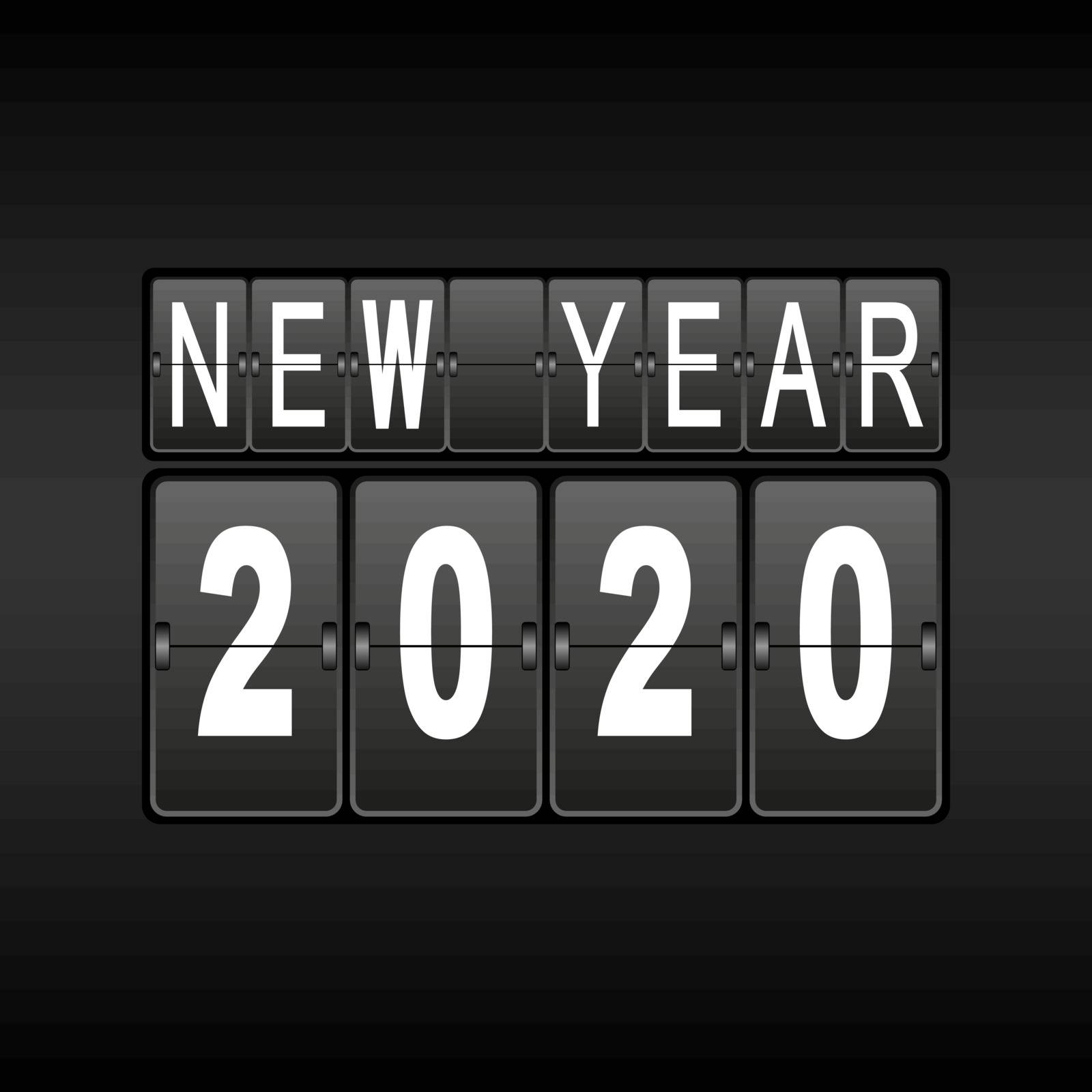 Mechanical scoreboard with the inscription New year 2020 by Grommik