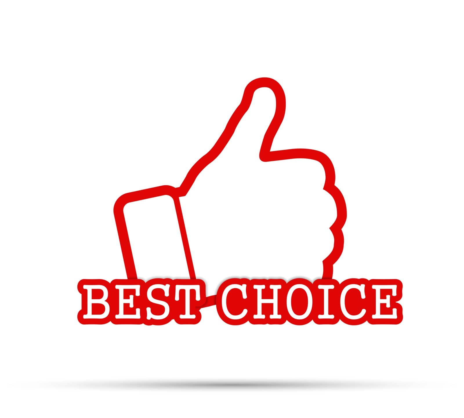banner with the words best choice and a fist with a raised finge by Grommik