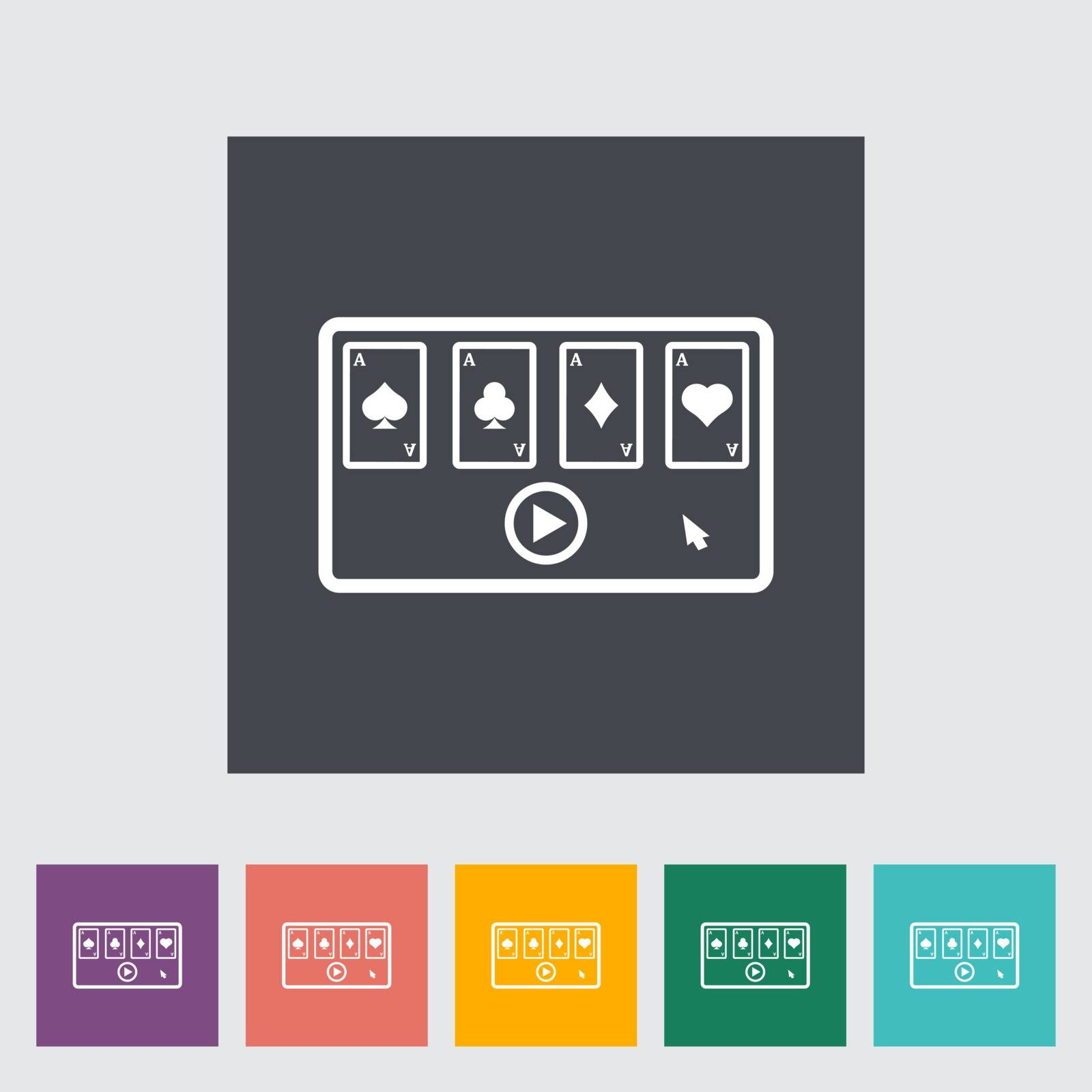 Video game. Single flat icon on the button. Vector illustration.