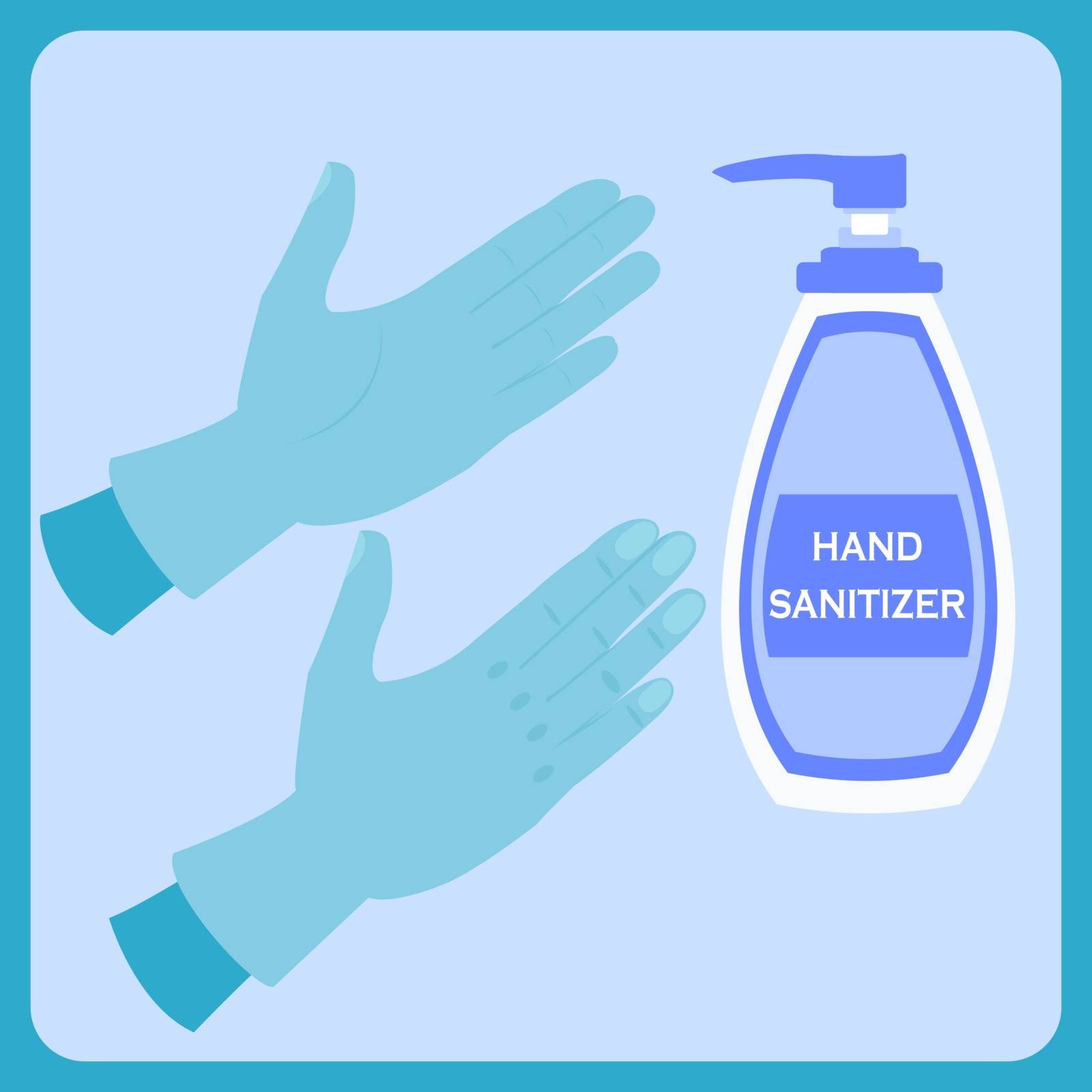 hand gloves and hand sanitizer illustration,symbol of hygiene products