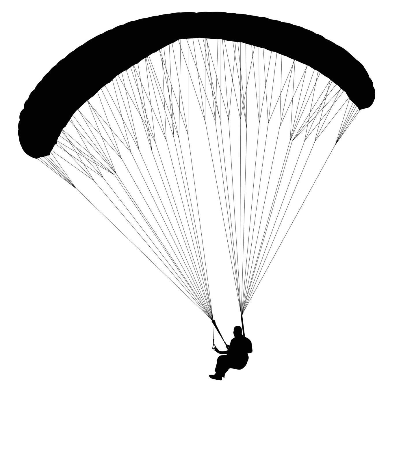 paragliding silhouette - vector 