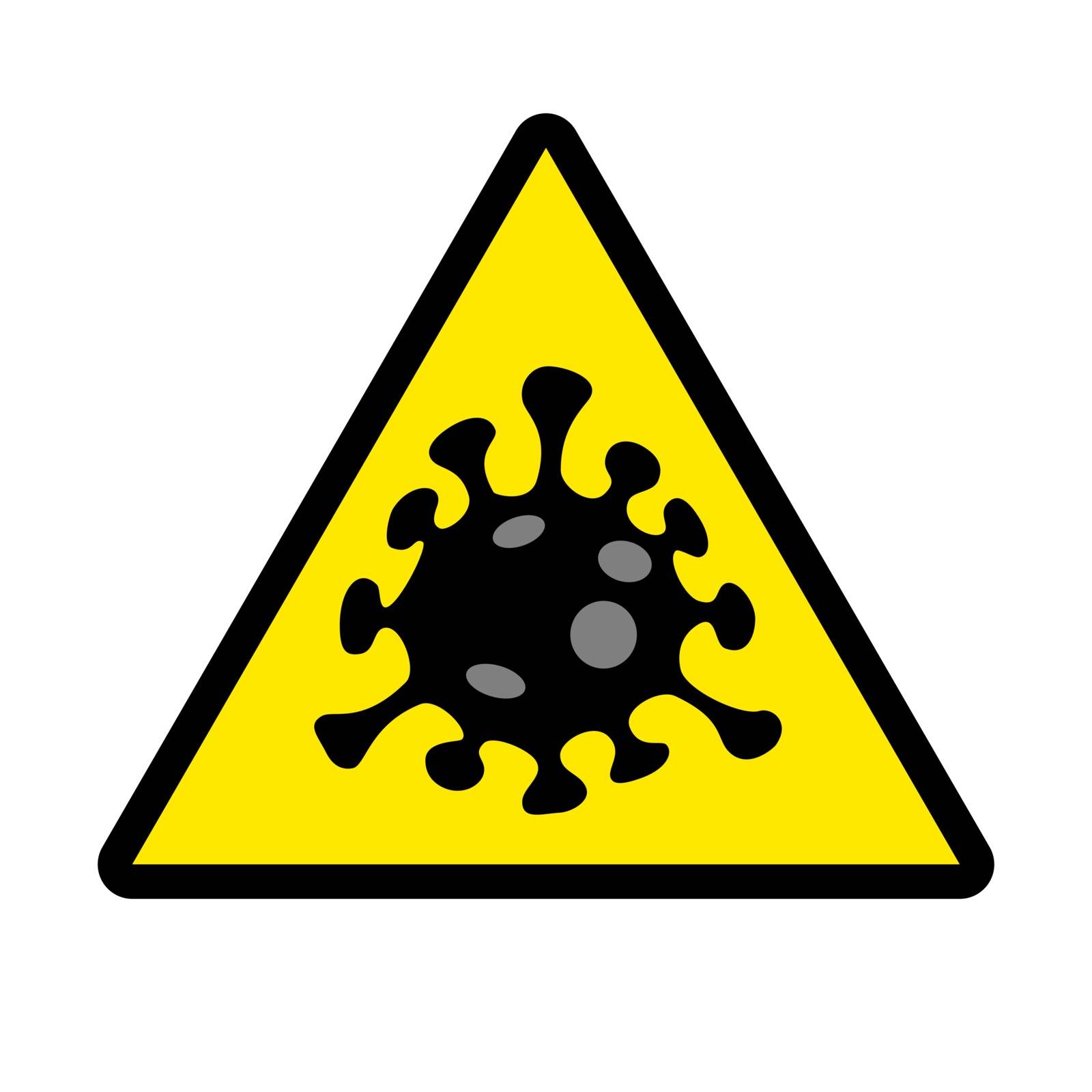COVID-19 (SARS CoV 2) coronavirus flat vector warning sign, icon, symbol, logo on transparent background, No. 3 variant